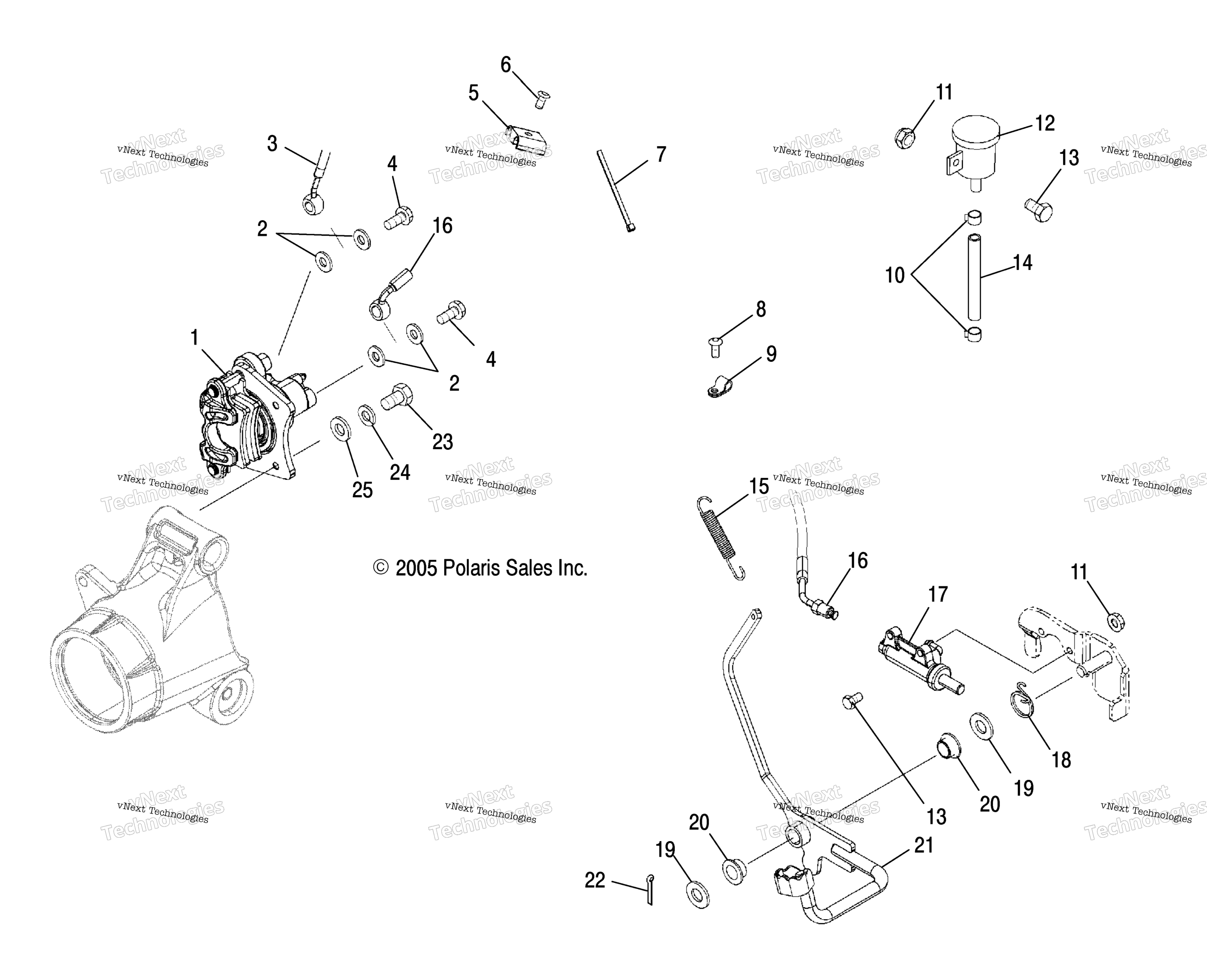 Master Cylinder, задний & Foot Pedal / Ab / Ad / Af