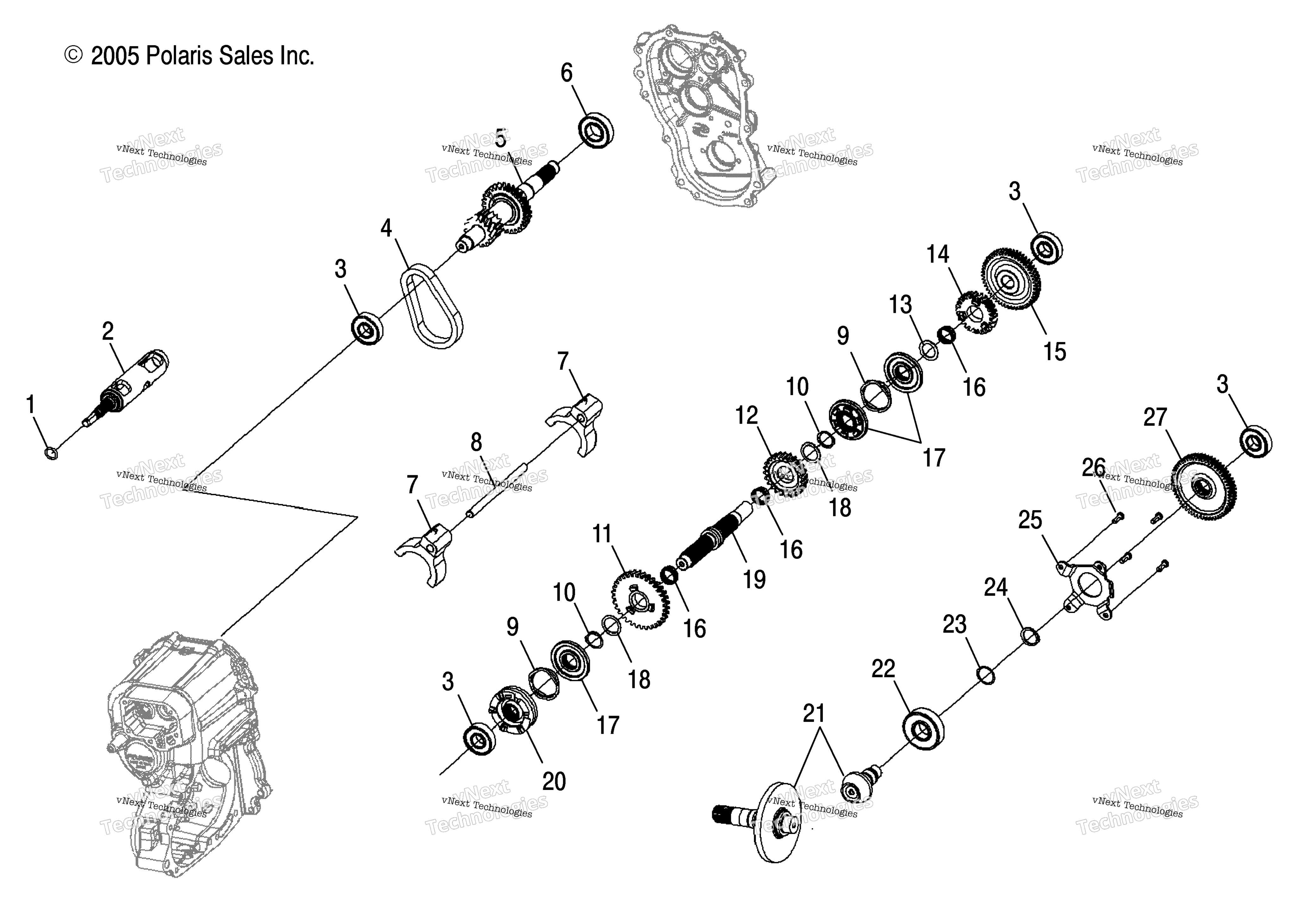 Gearcase, Internal / At / Ax / Ay / Az