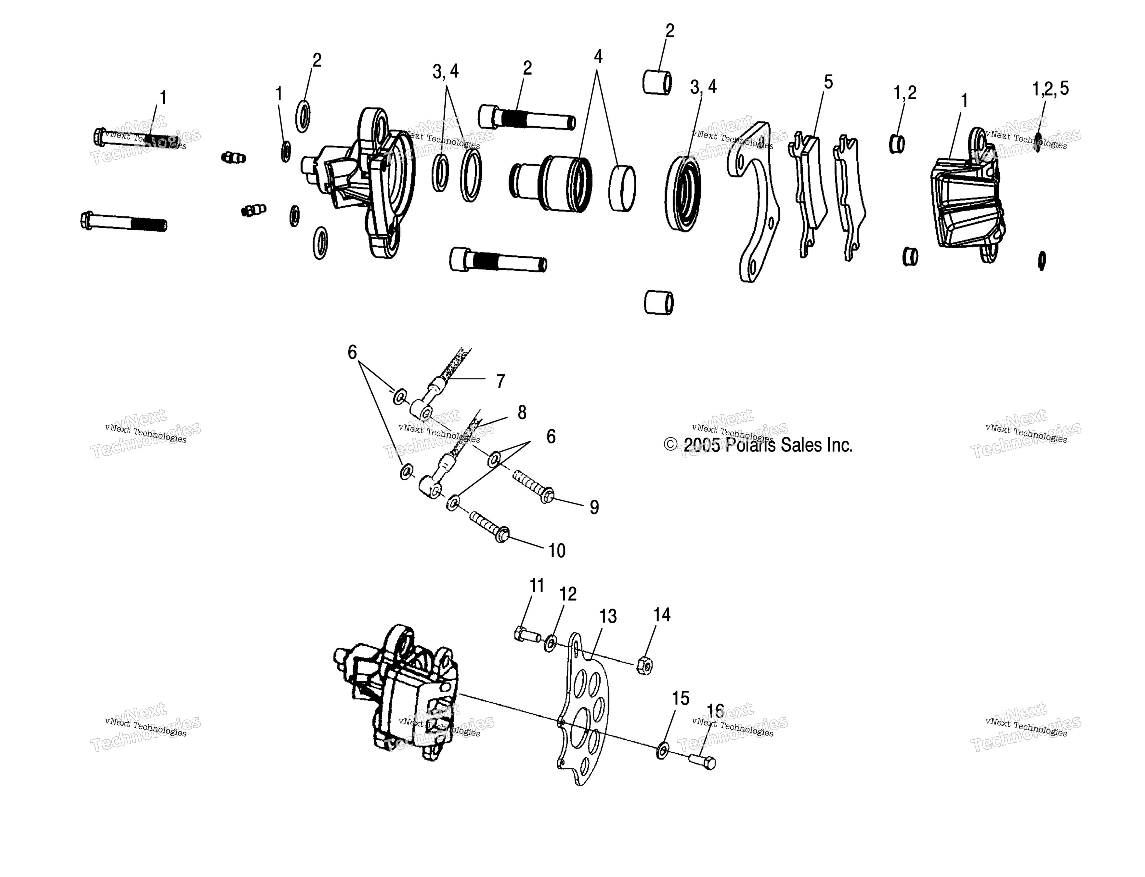 Brake, Caliper Mounting, задний