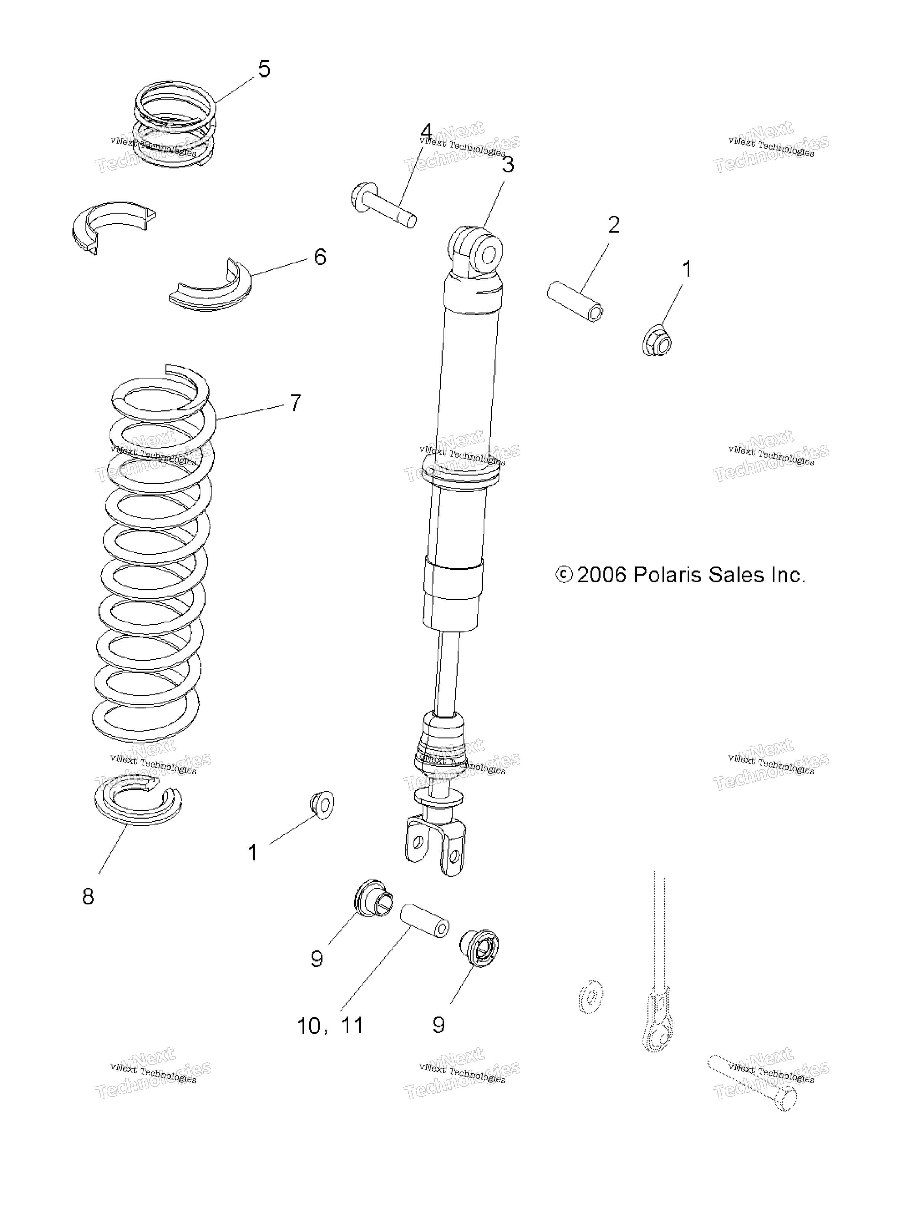 Shock, Rear, крепление