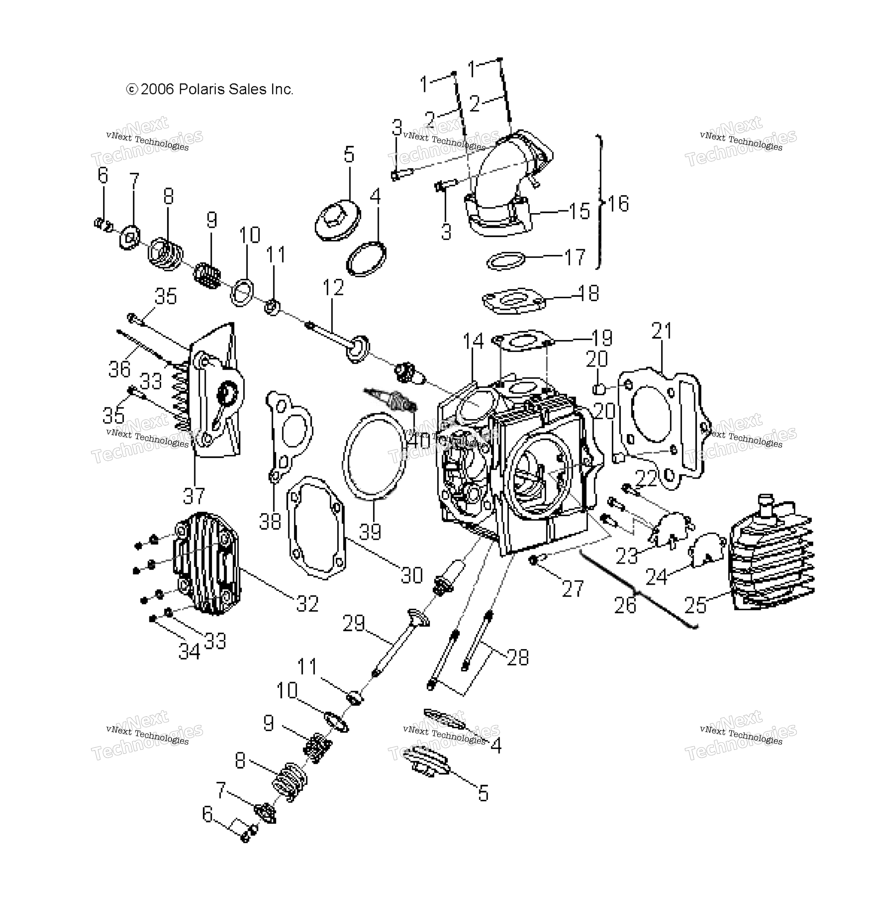 Двигатель, цилиндр Head