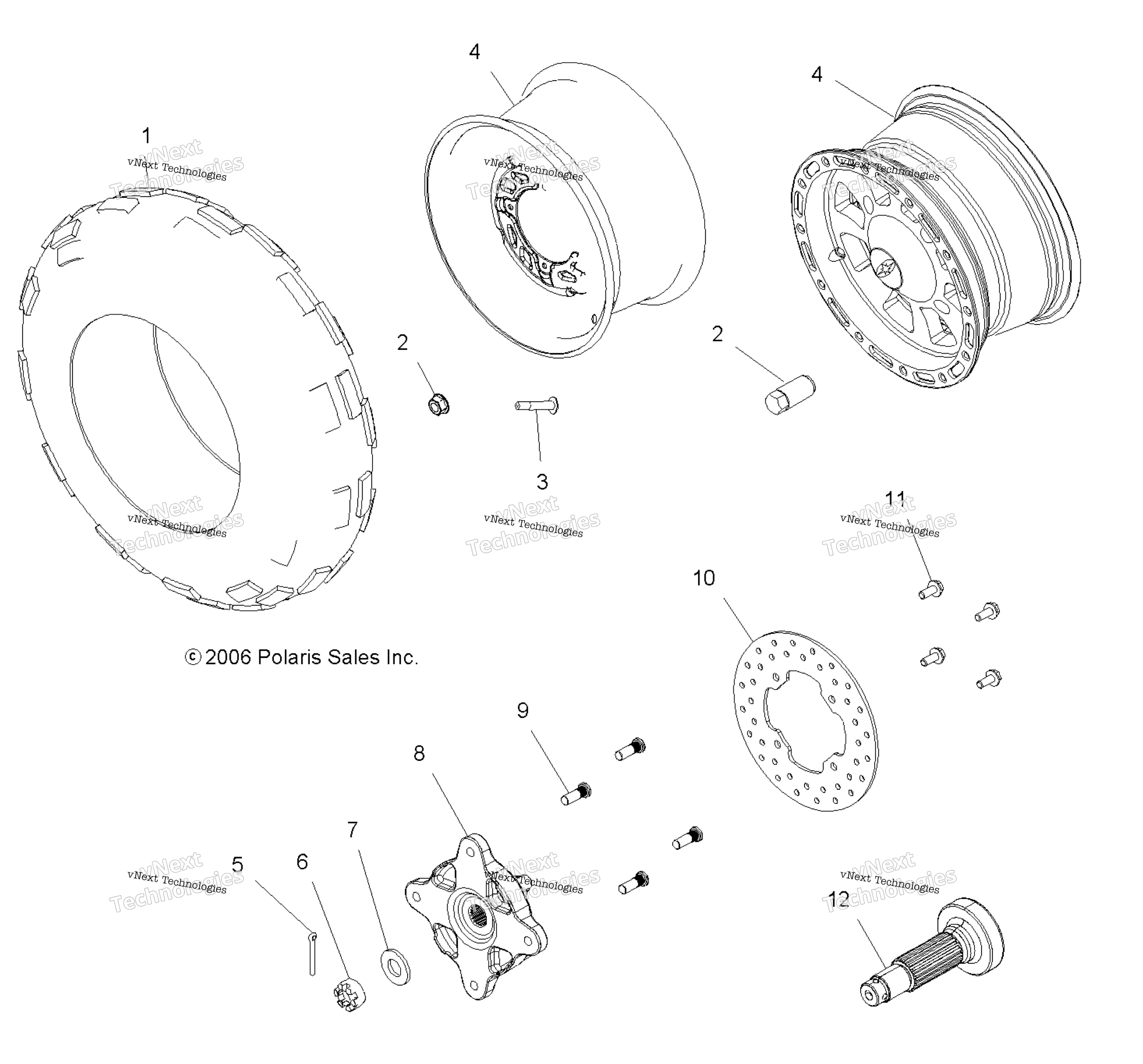 Wheel, передний & тормоз Disk / Hubs