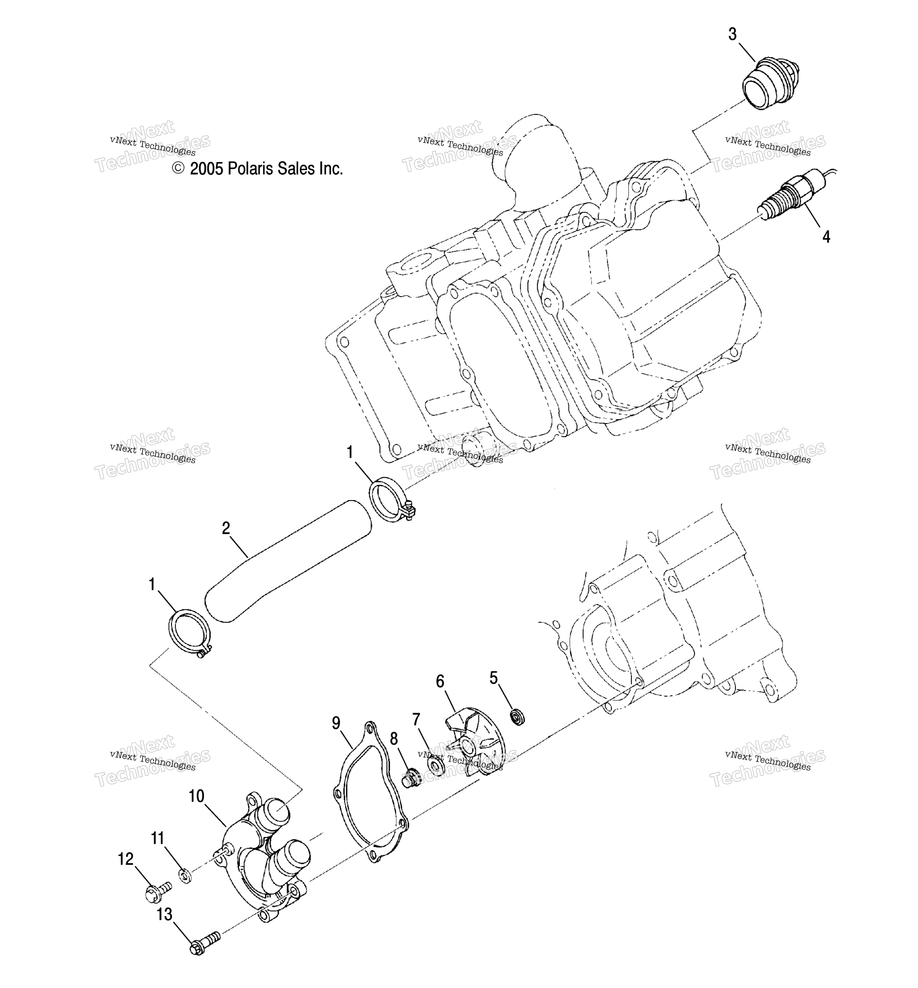 Engine, Water насос