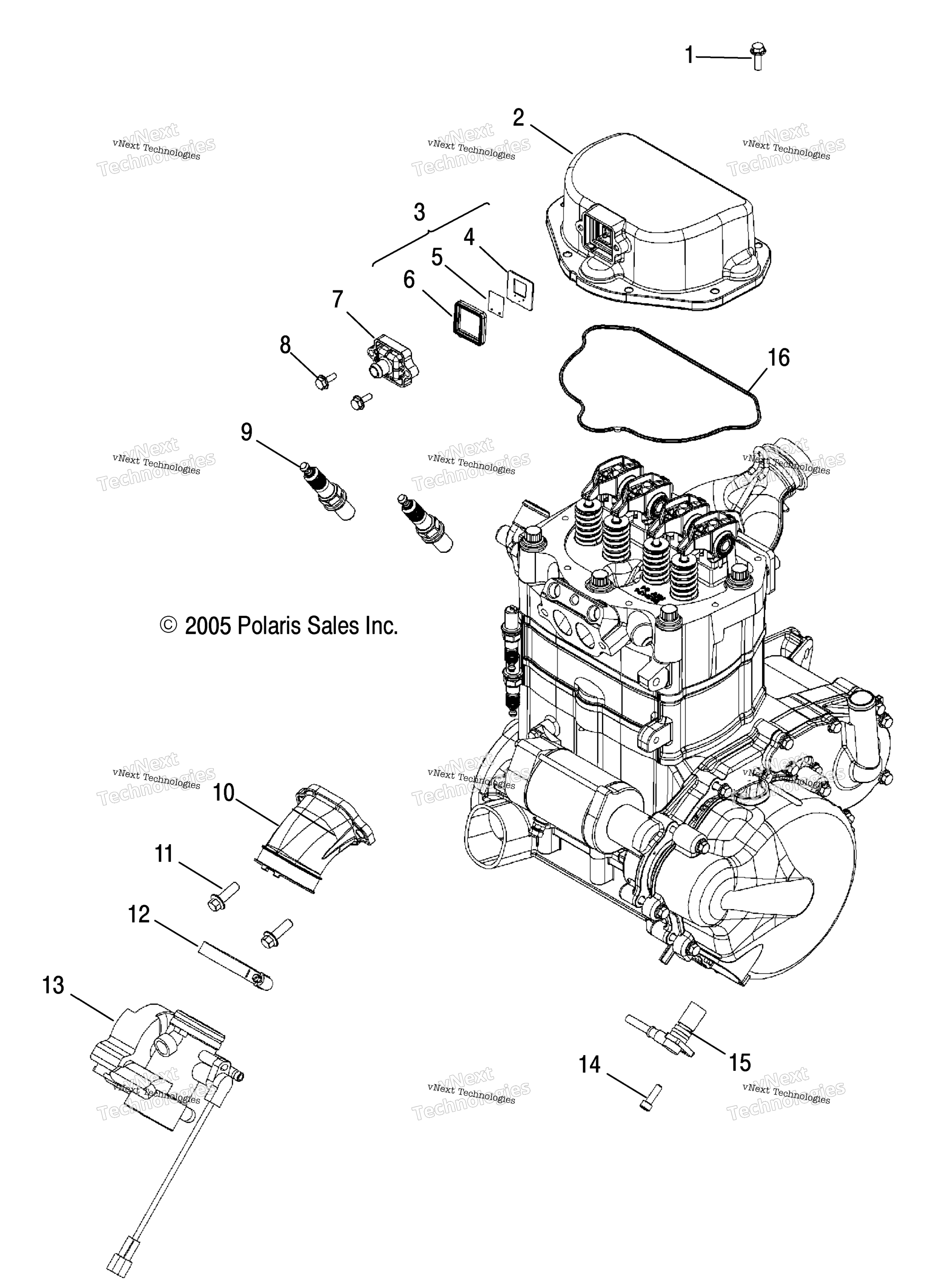 Двигатель, дроссельный узел Mounting