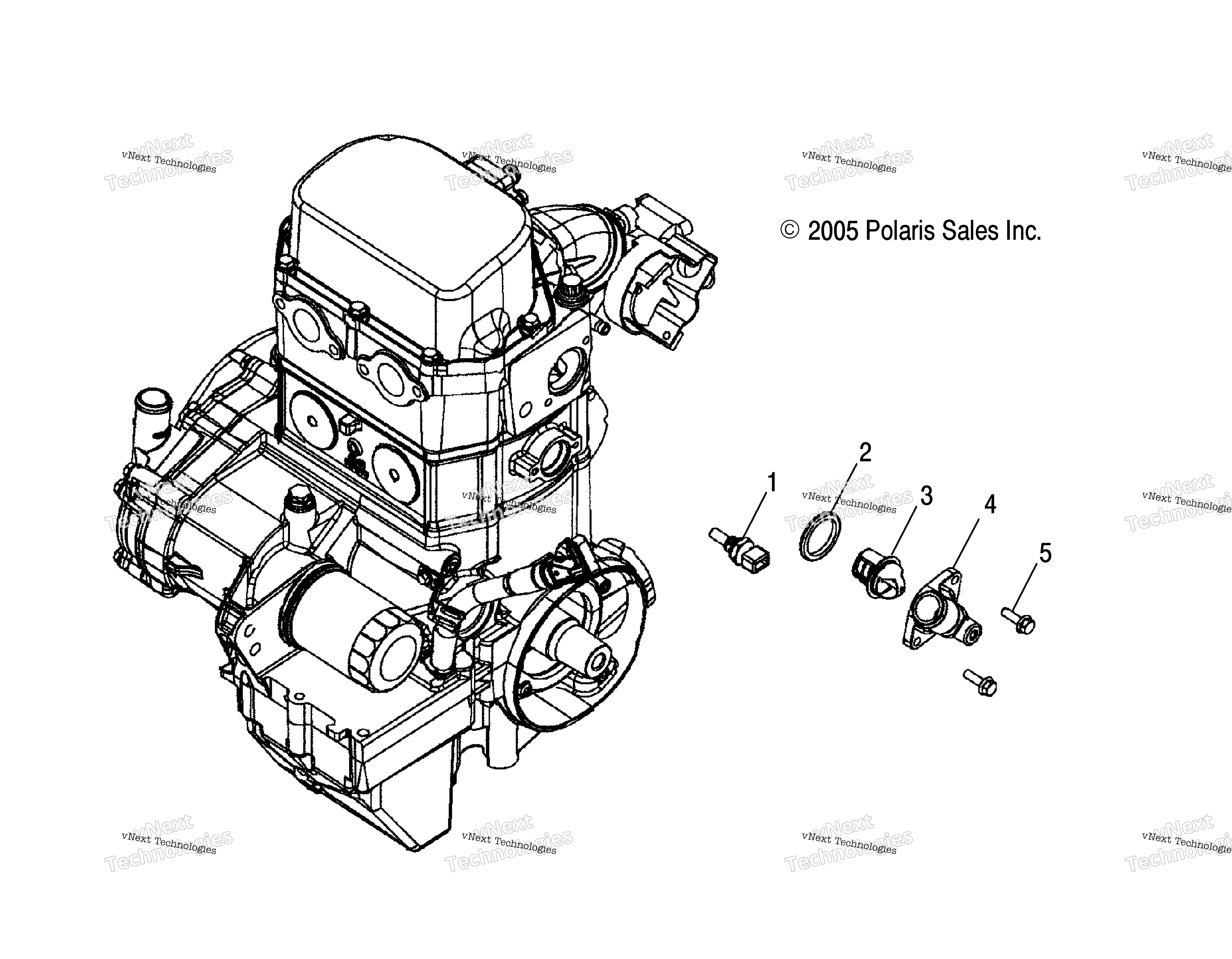 Engine, коллектор & Thermostat