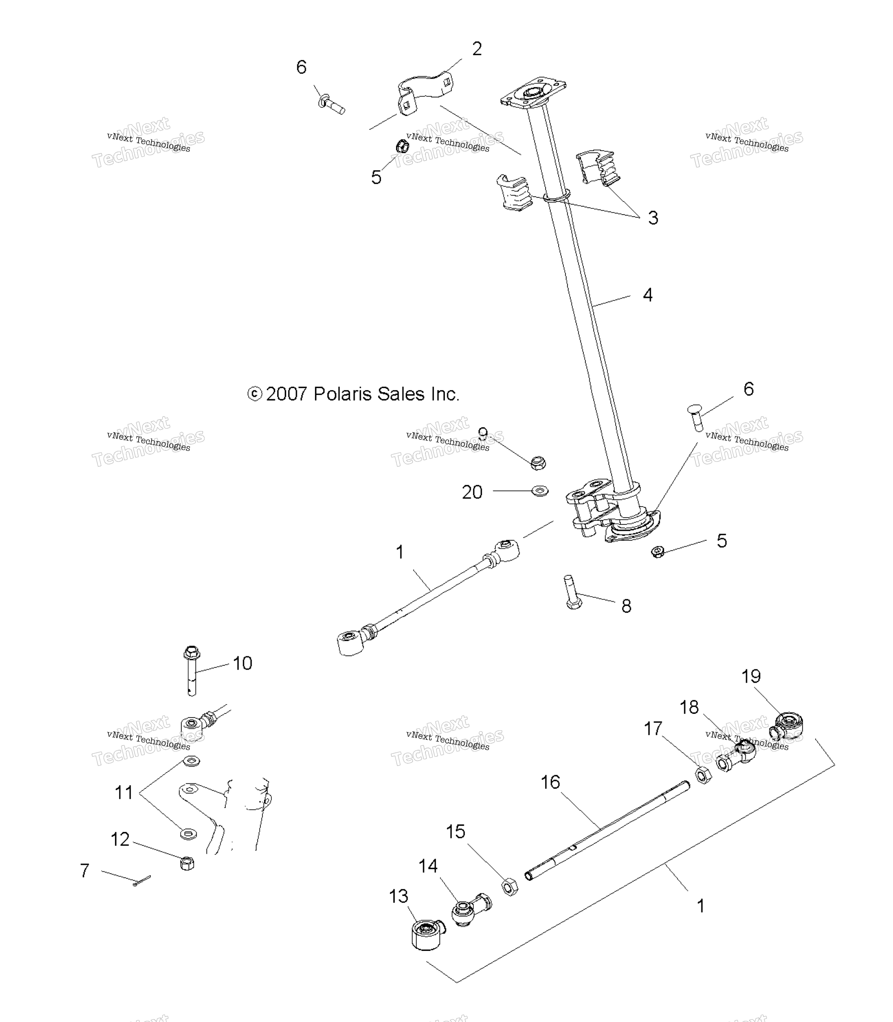 Steering, Post & тяга стержень