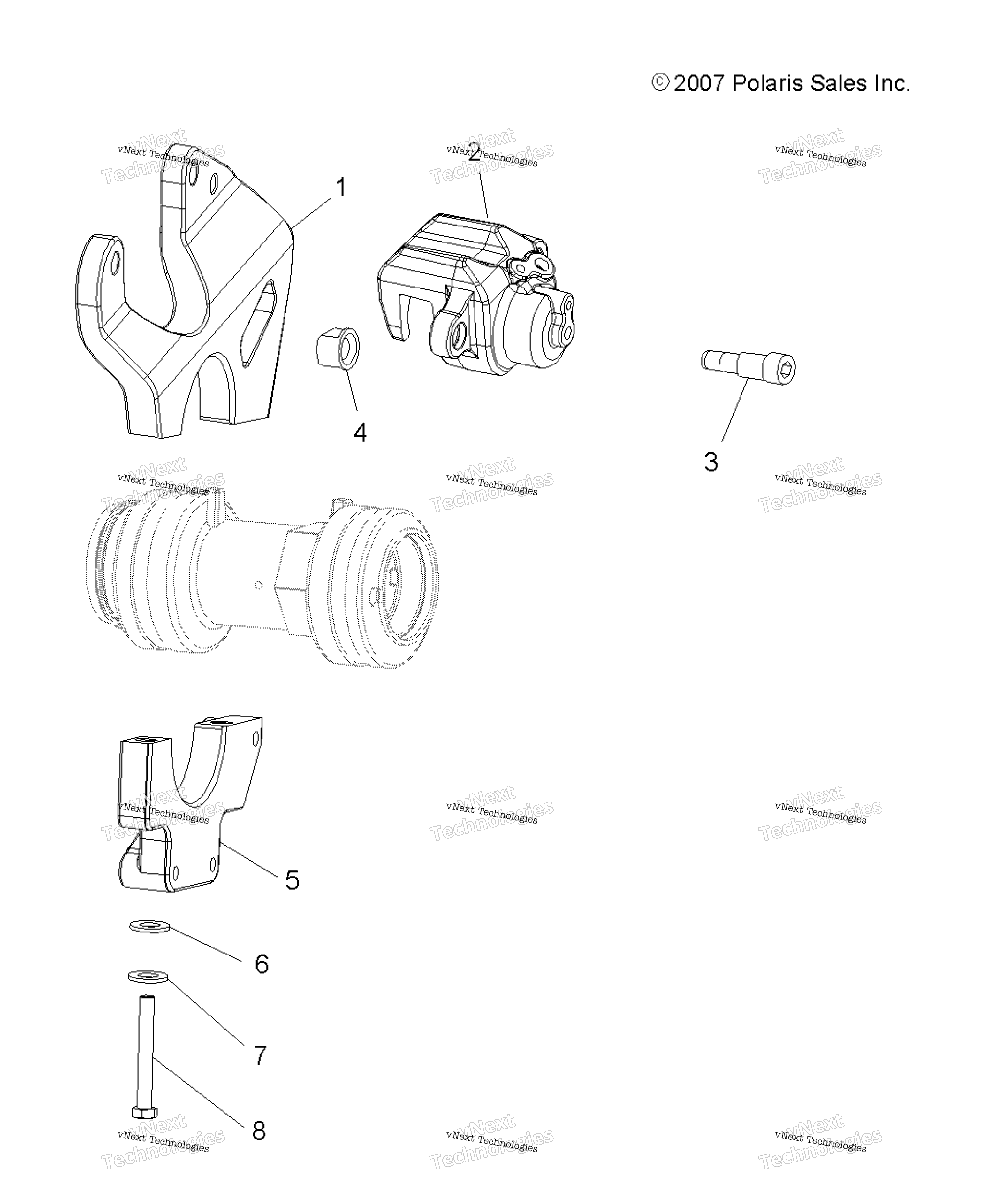 Тормоза, задний суппорт Mounting