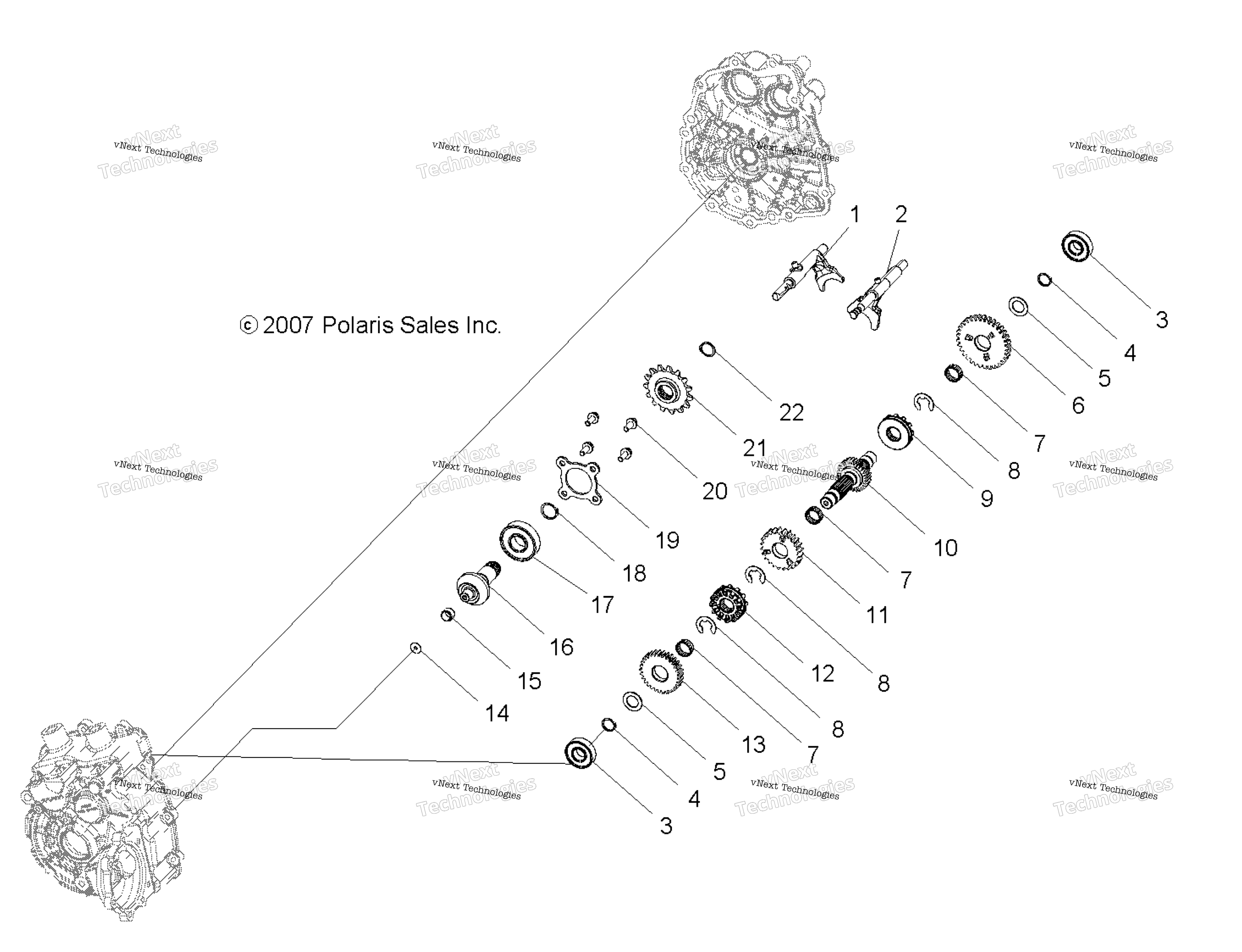 Привод Train Main Gearcase Internals