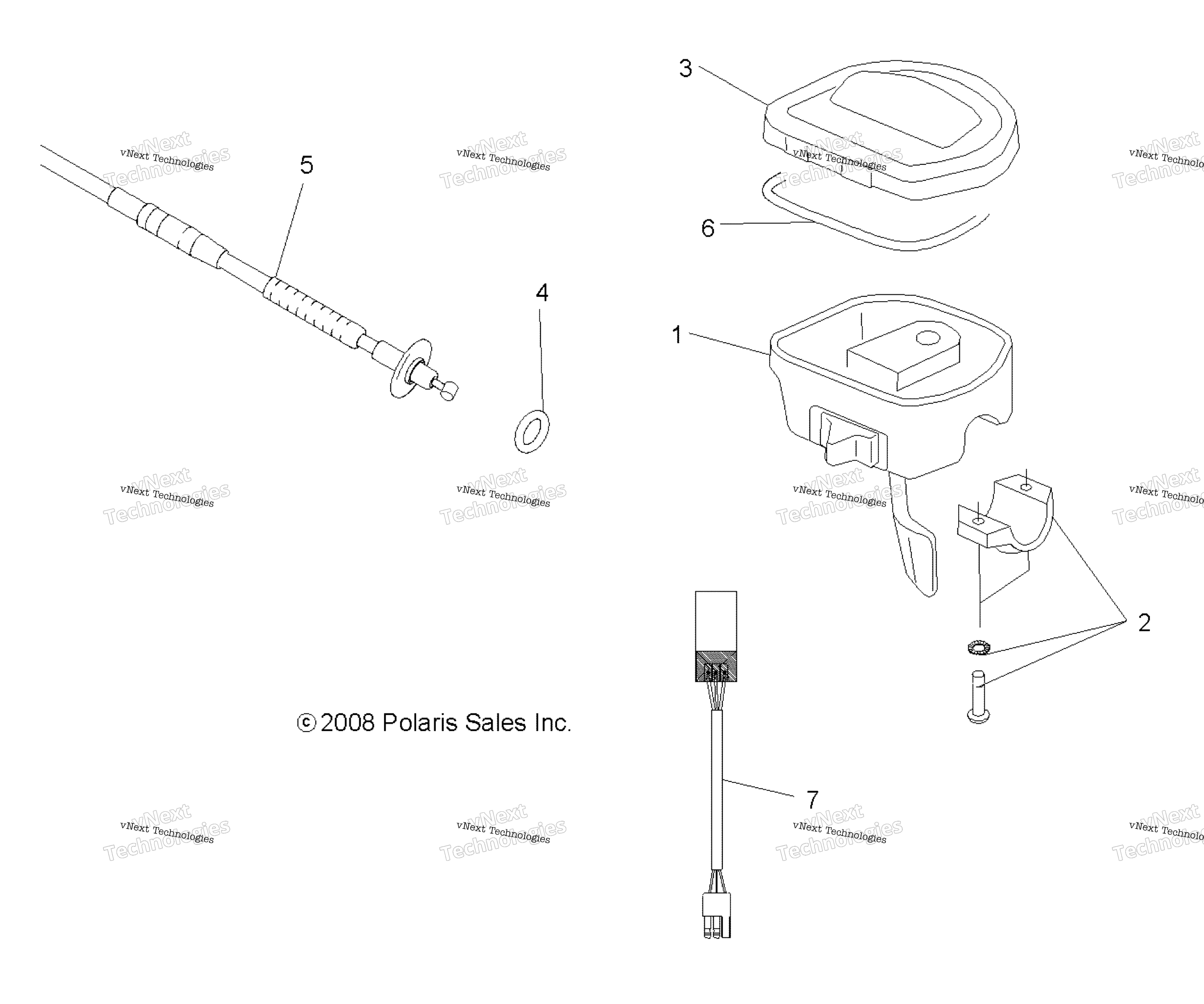 рулевой Controls & Throttle Asm. & Cable
