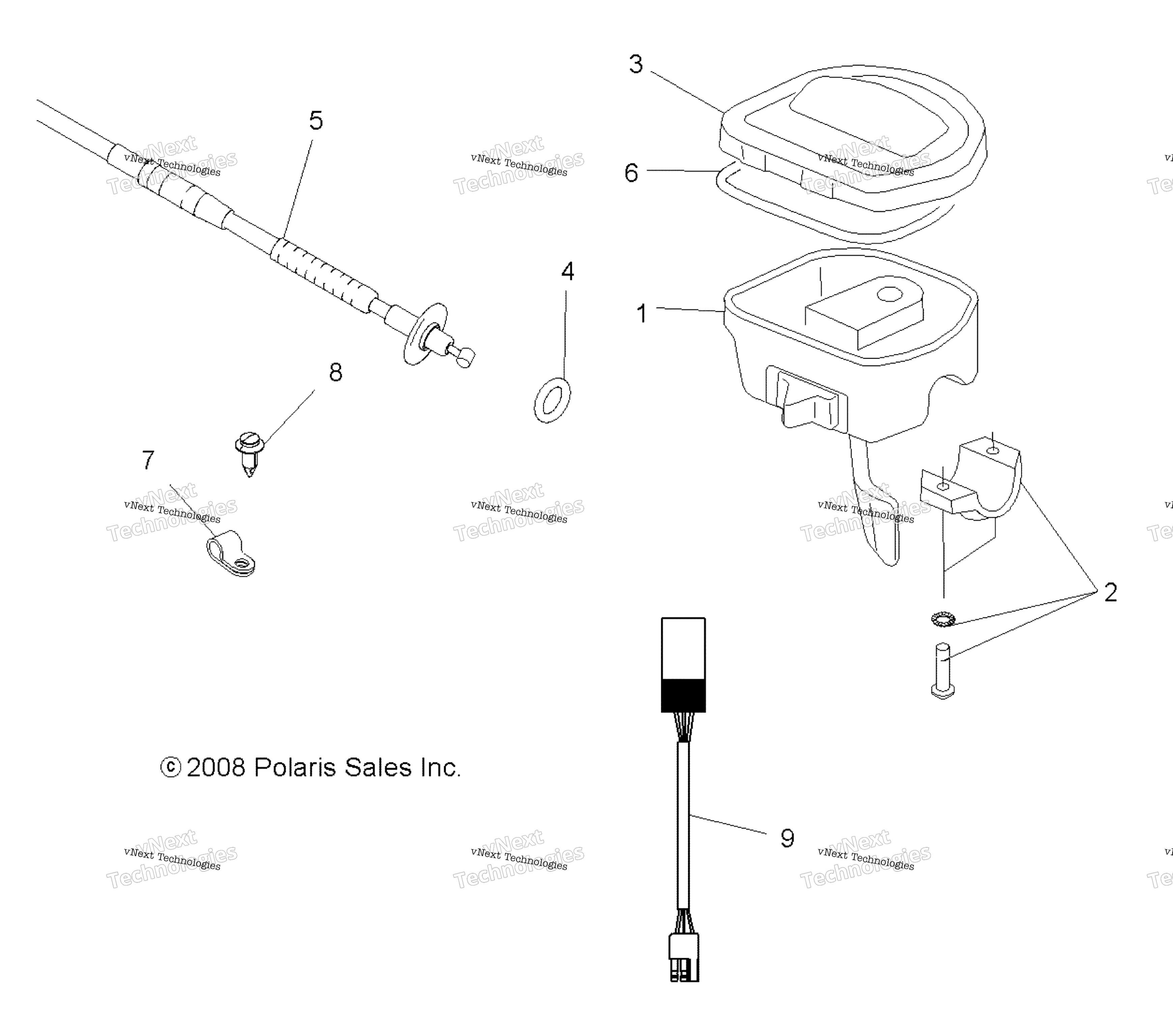 рулевой Controls & Throttle Asm. & Cable