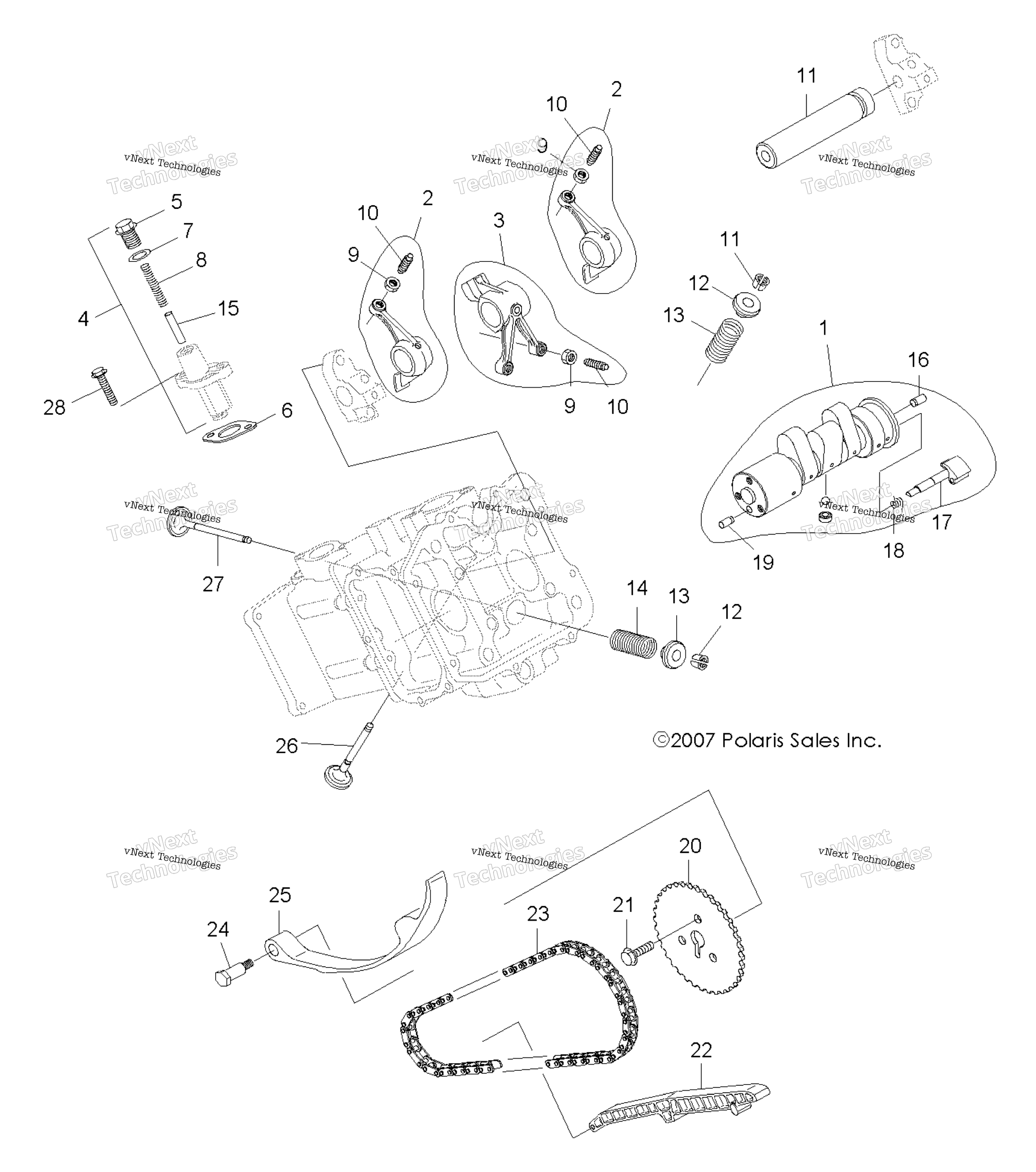 Engine, клапан & Camshaft