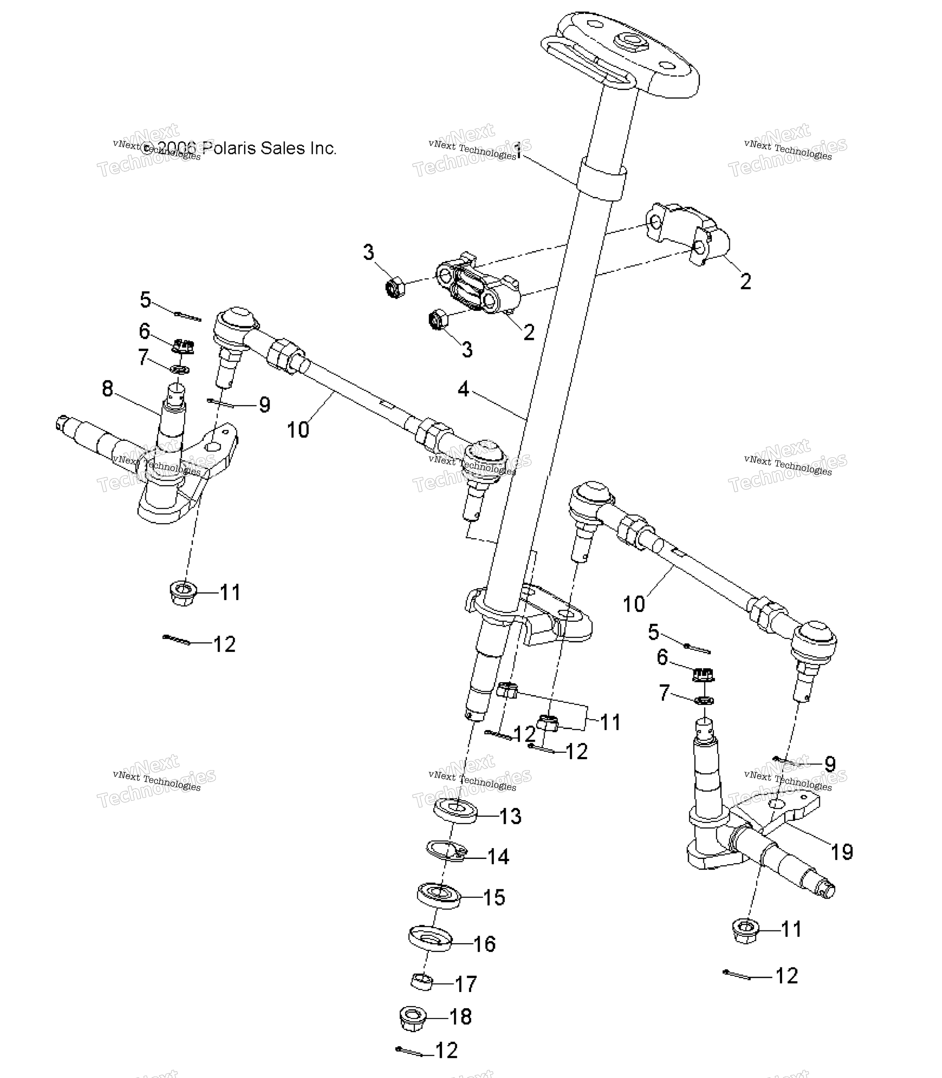 Steering, рулевое управление Post & тяга стержень Asm