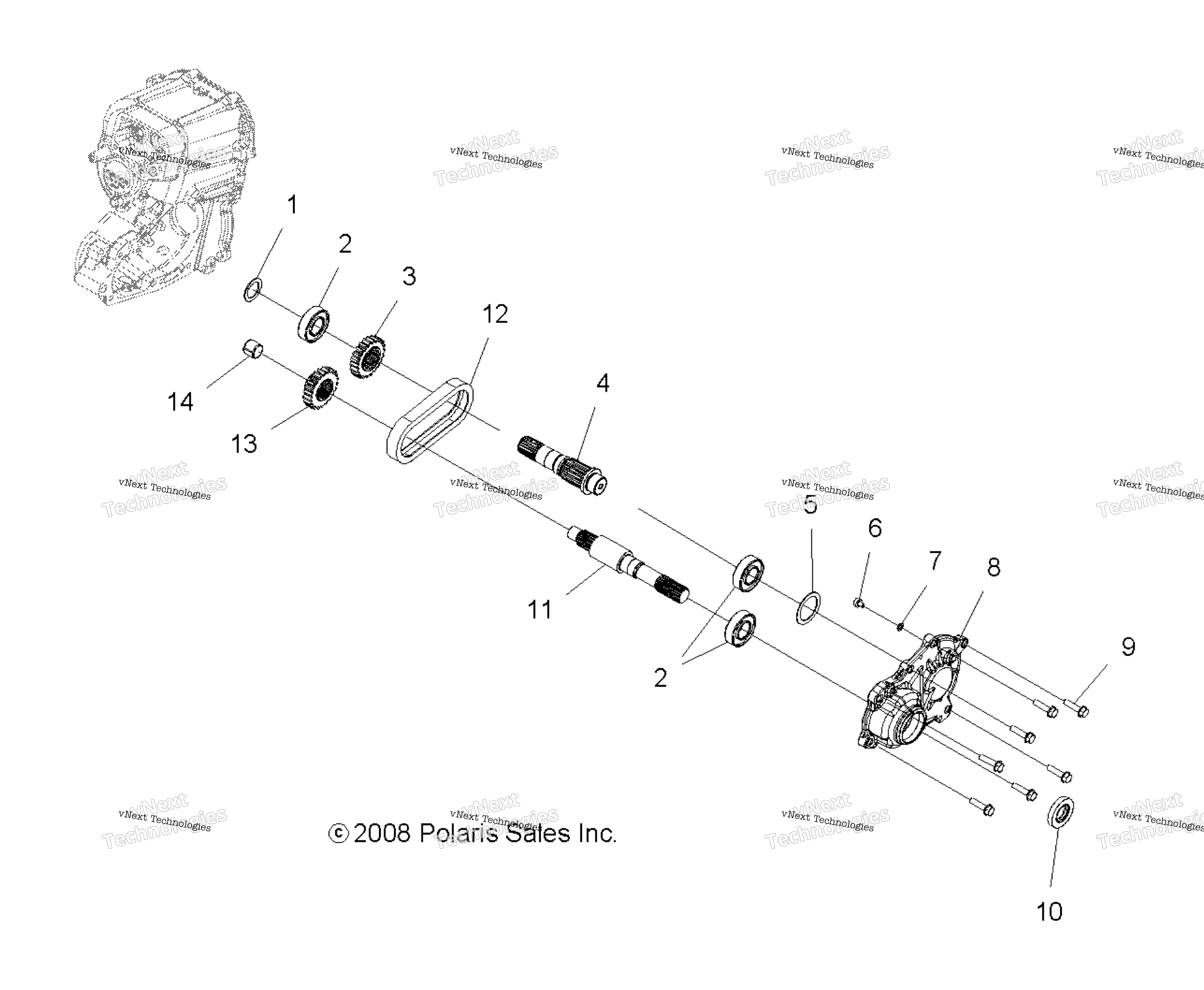 Трансмиссия, главный редуктор Output Shaft