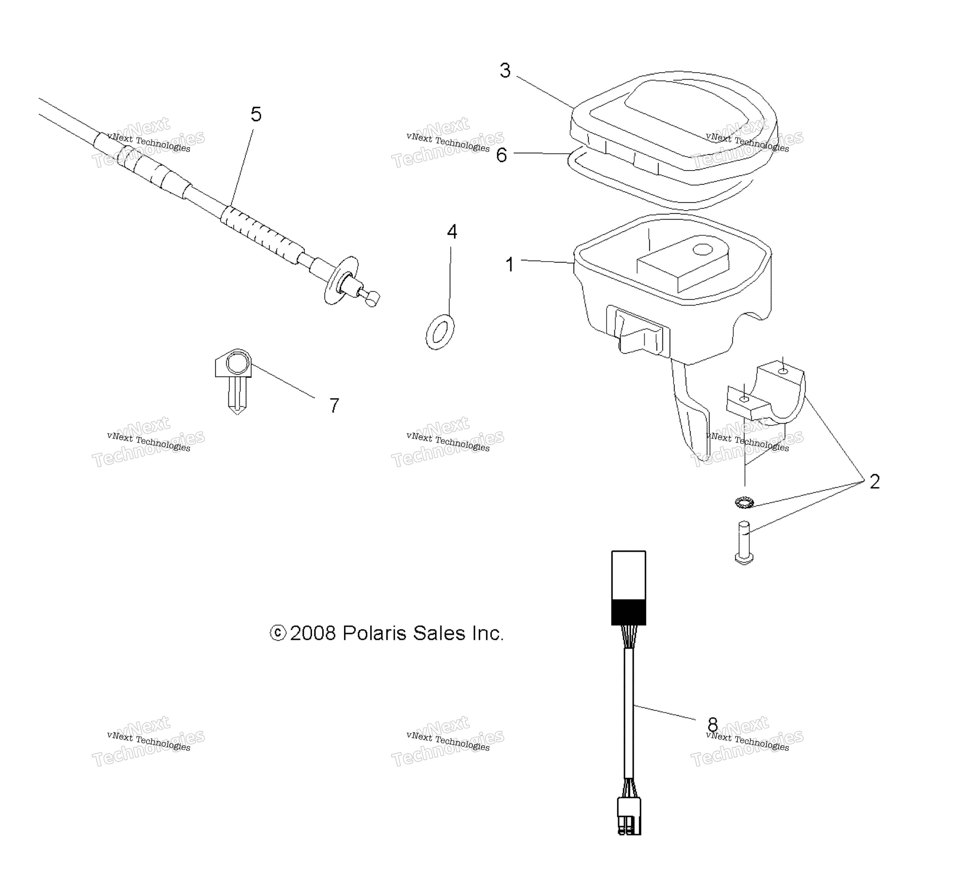 рулевой Controls & Throttle Asm. & Cable