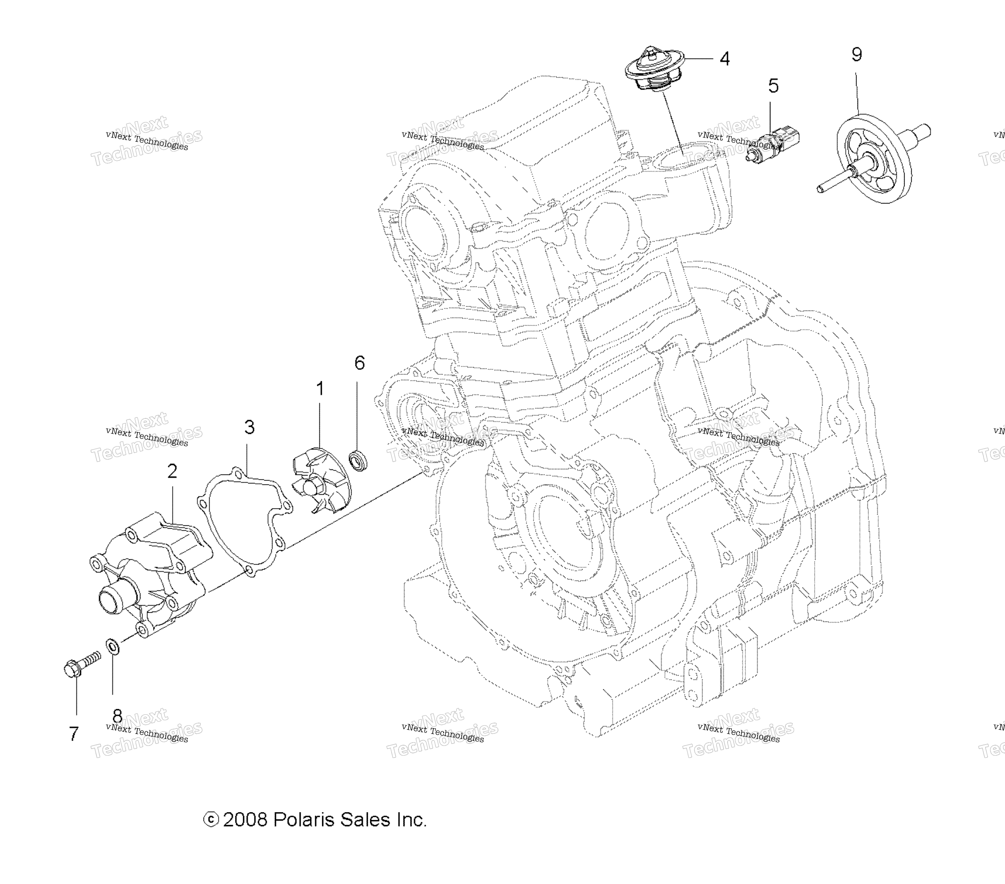 Двигатель, система охлаждения & Water Pump