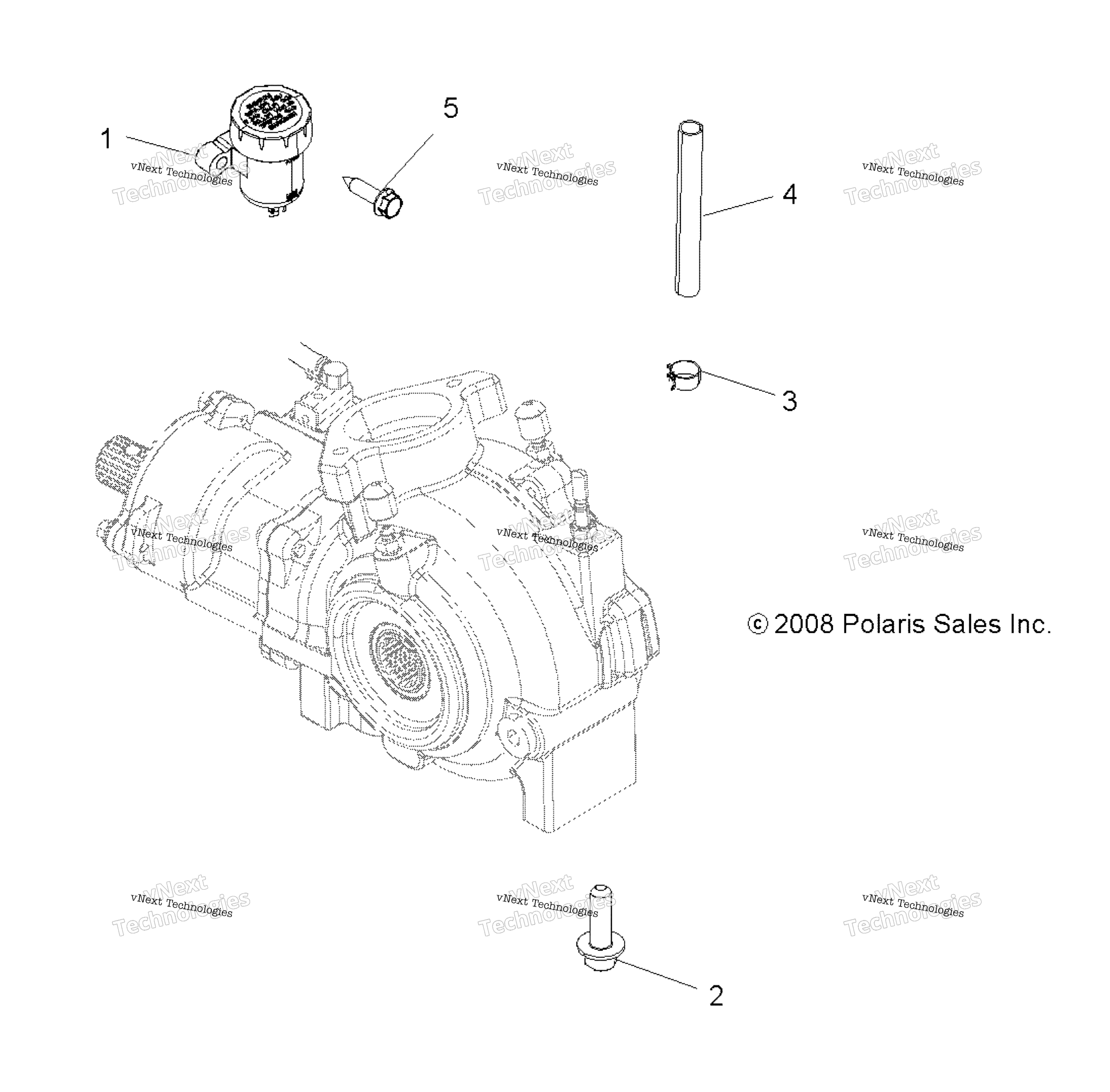 Привод Train, Gearcase Mounting, Front
