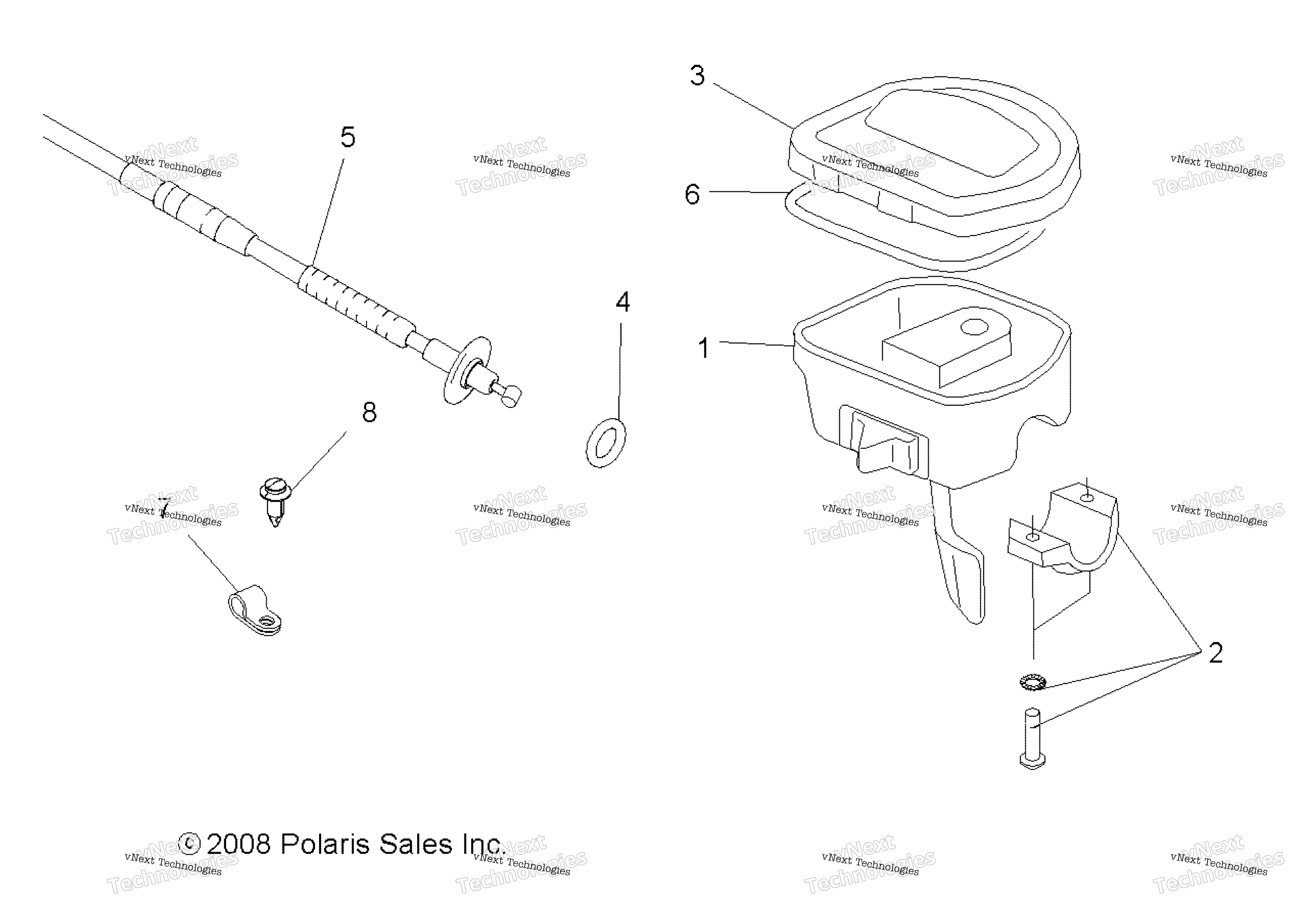 рулевой Controls & Throttle Asm. & Cable