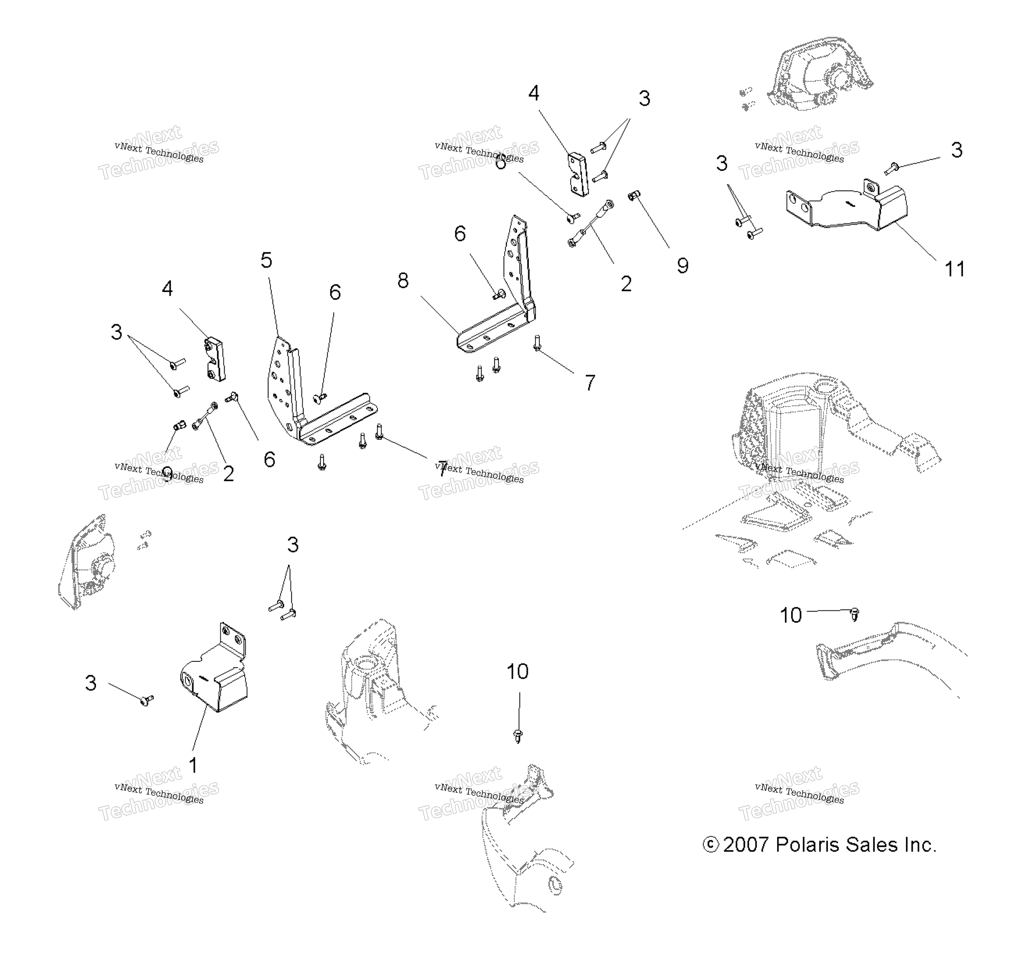 Body, задний борт Brackets