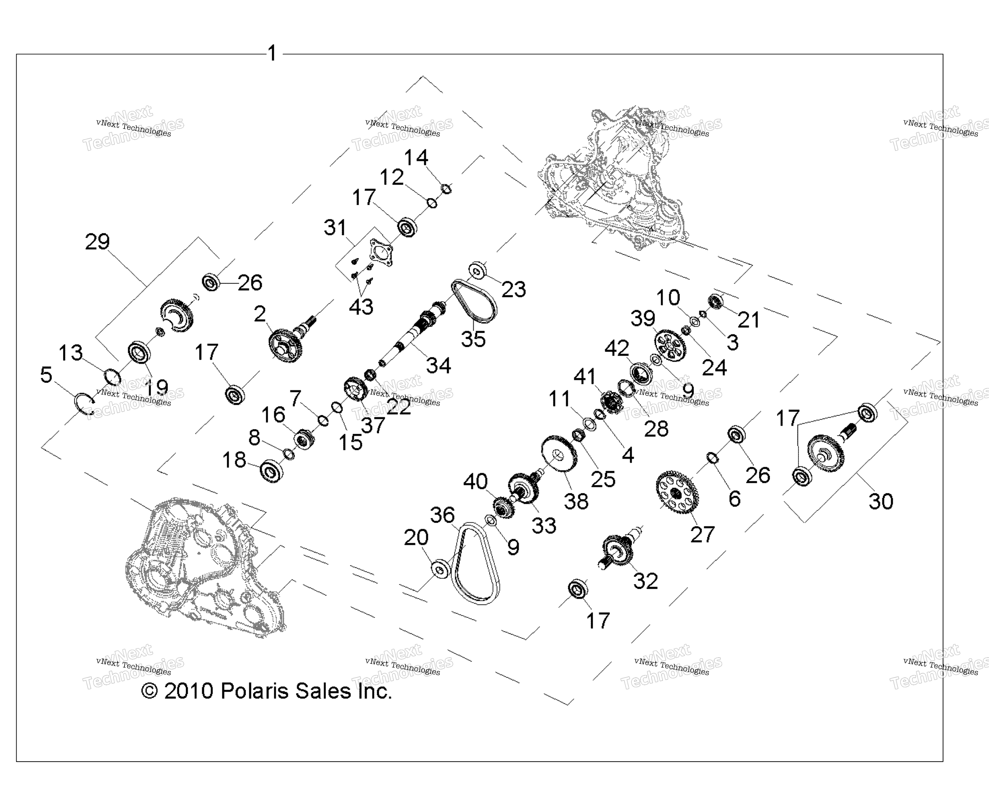 Трансмиссия, внутренности главного редуктора