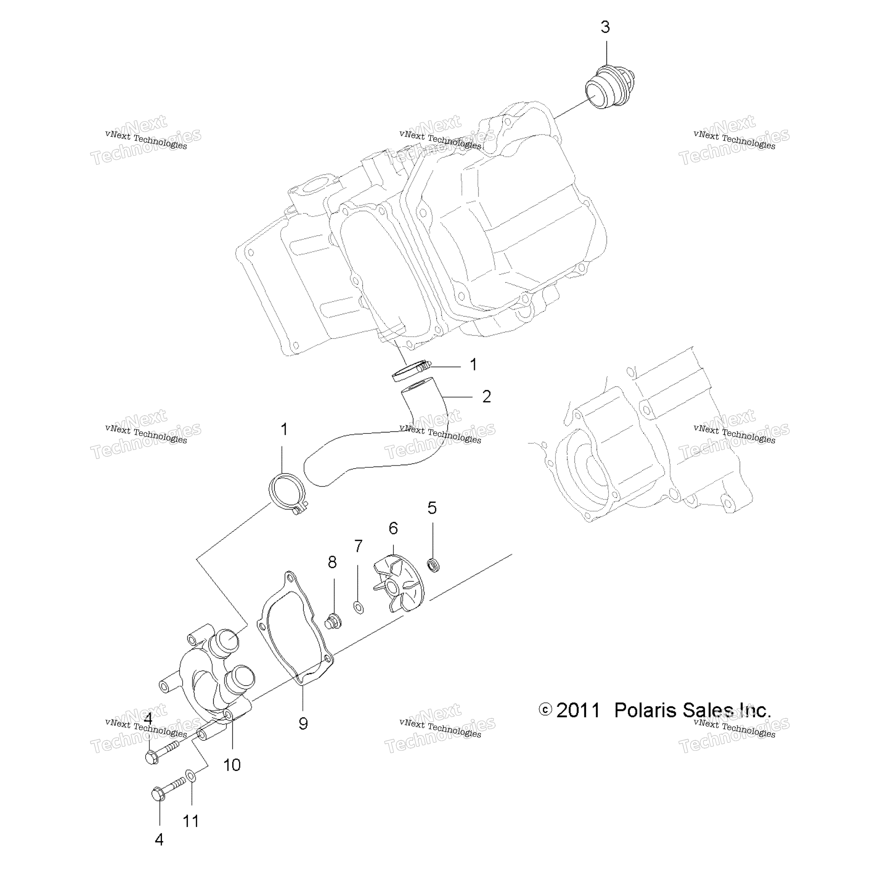 Engine, Water насос