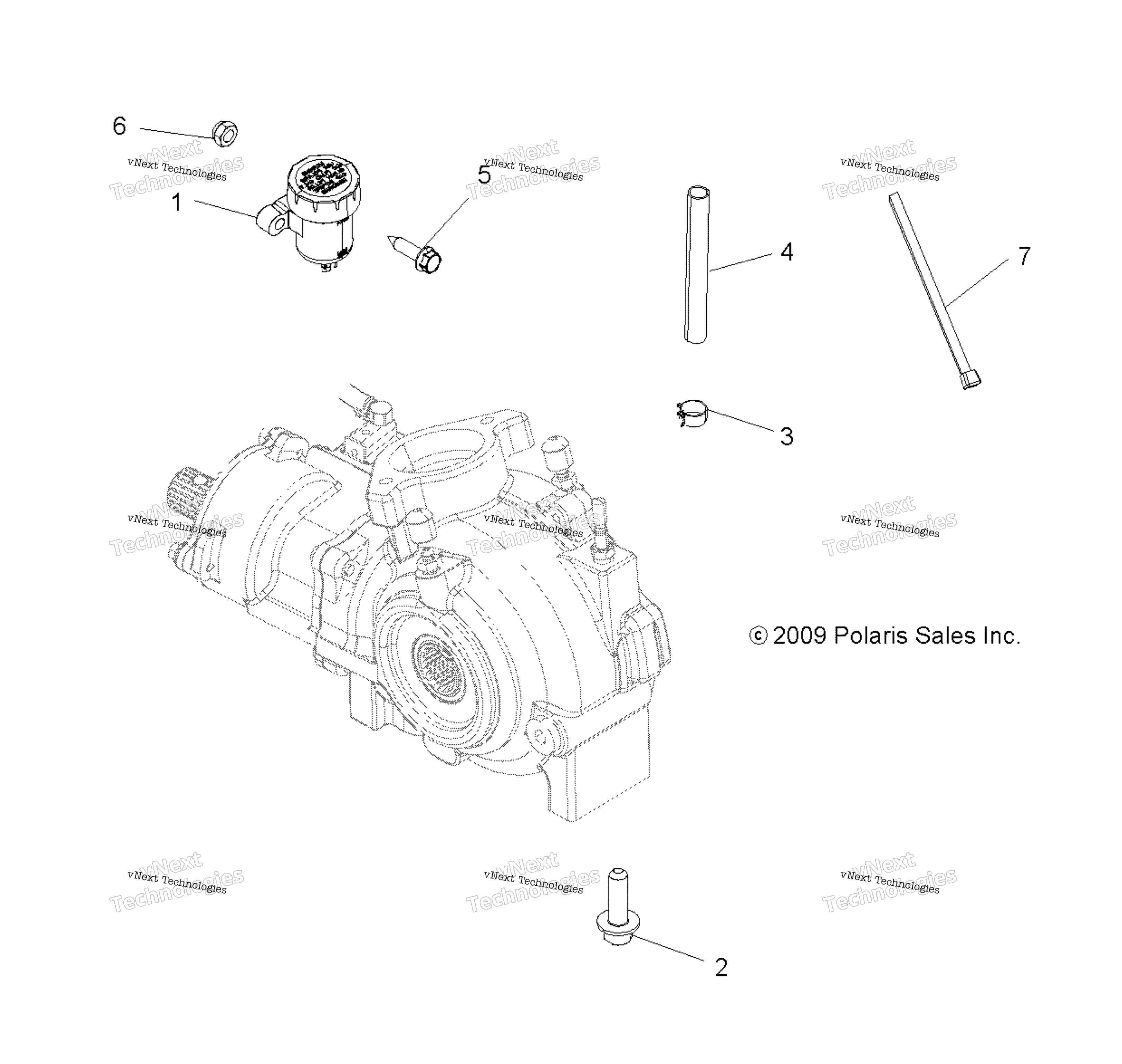 Привод Train, Gearcase Mounting, Front