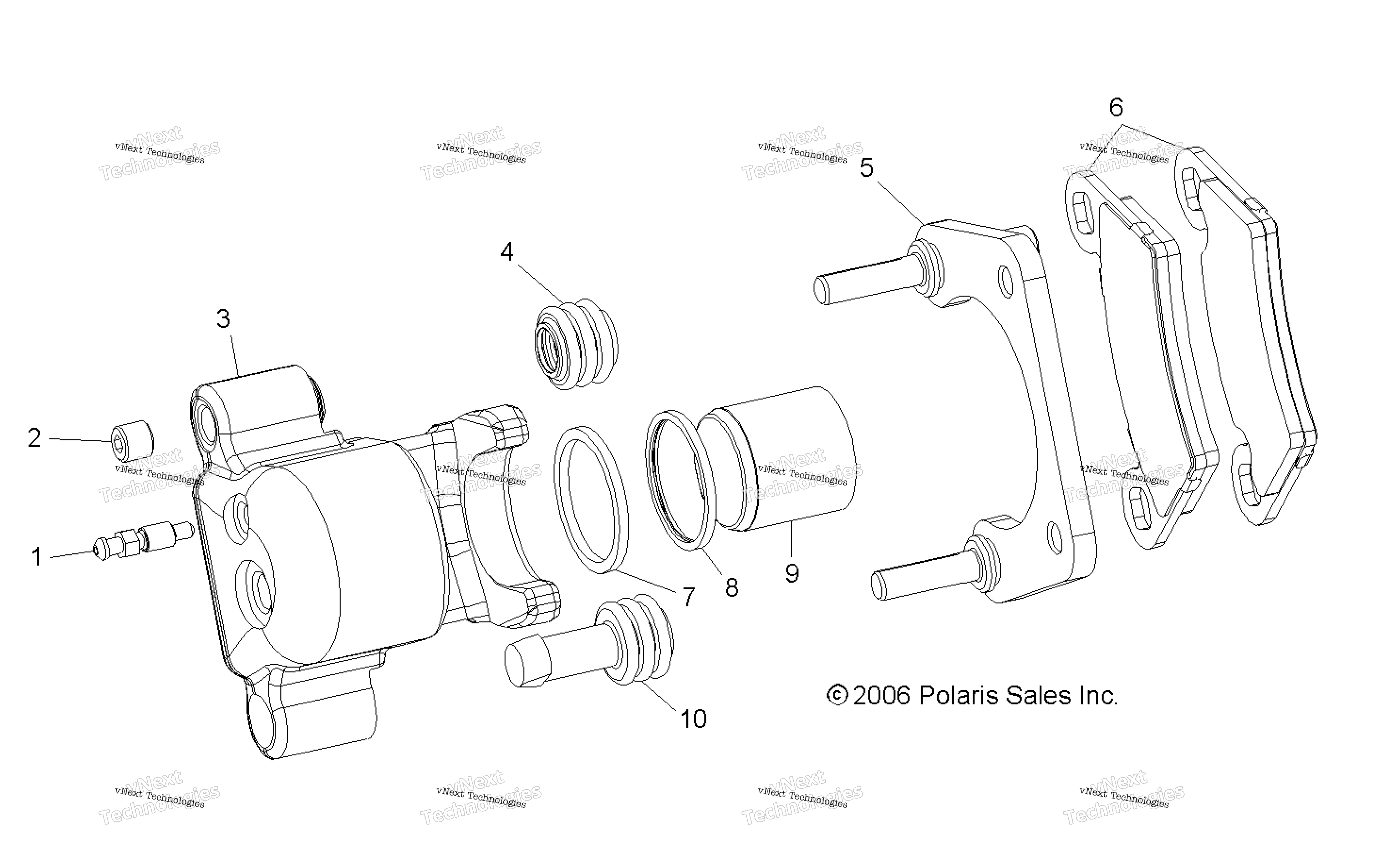 Тормоз Caliper, Rear /Ab/Ac/Ad/Ae/Af
