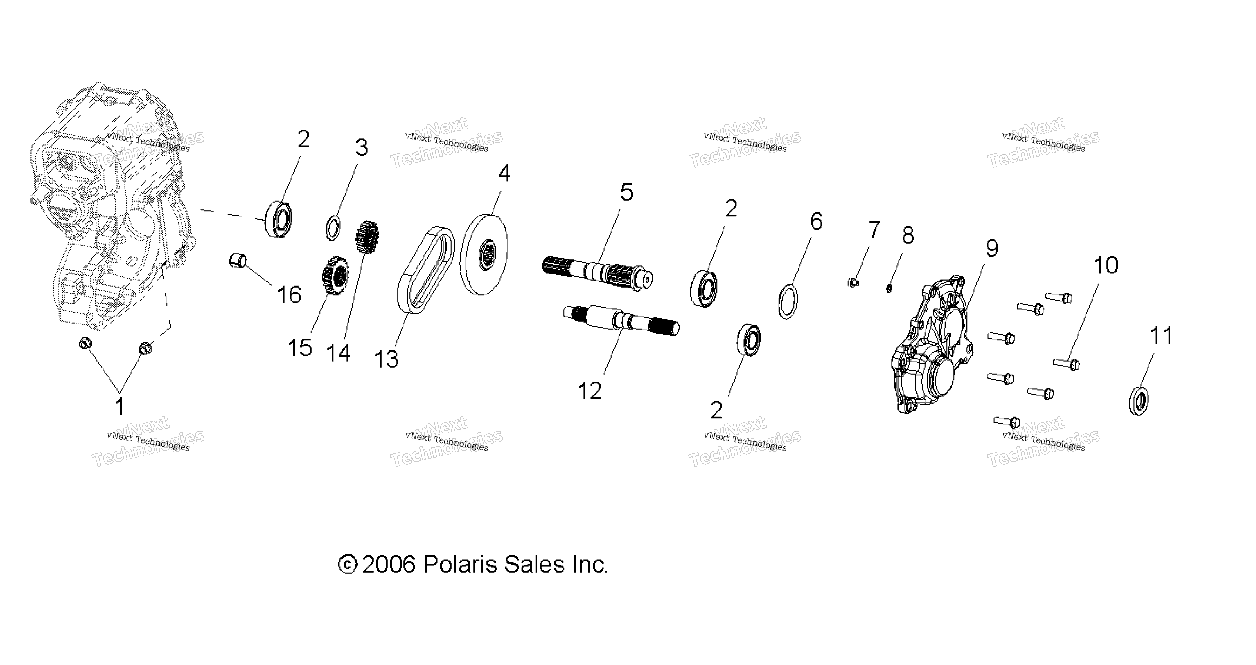 Трансмиссия, главный редуктор Output Shaft