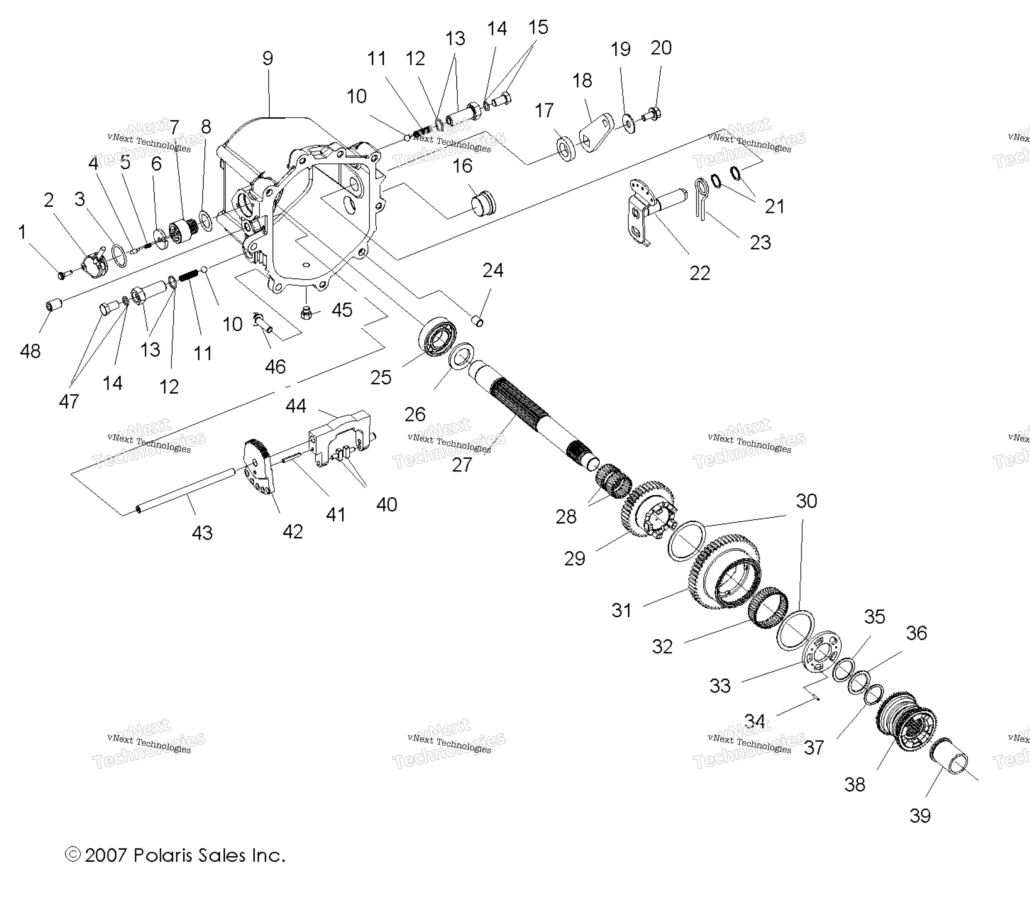 Gearcase Main Internal компоненты 2