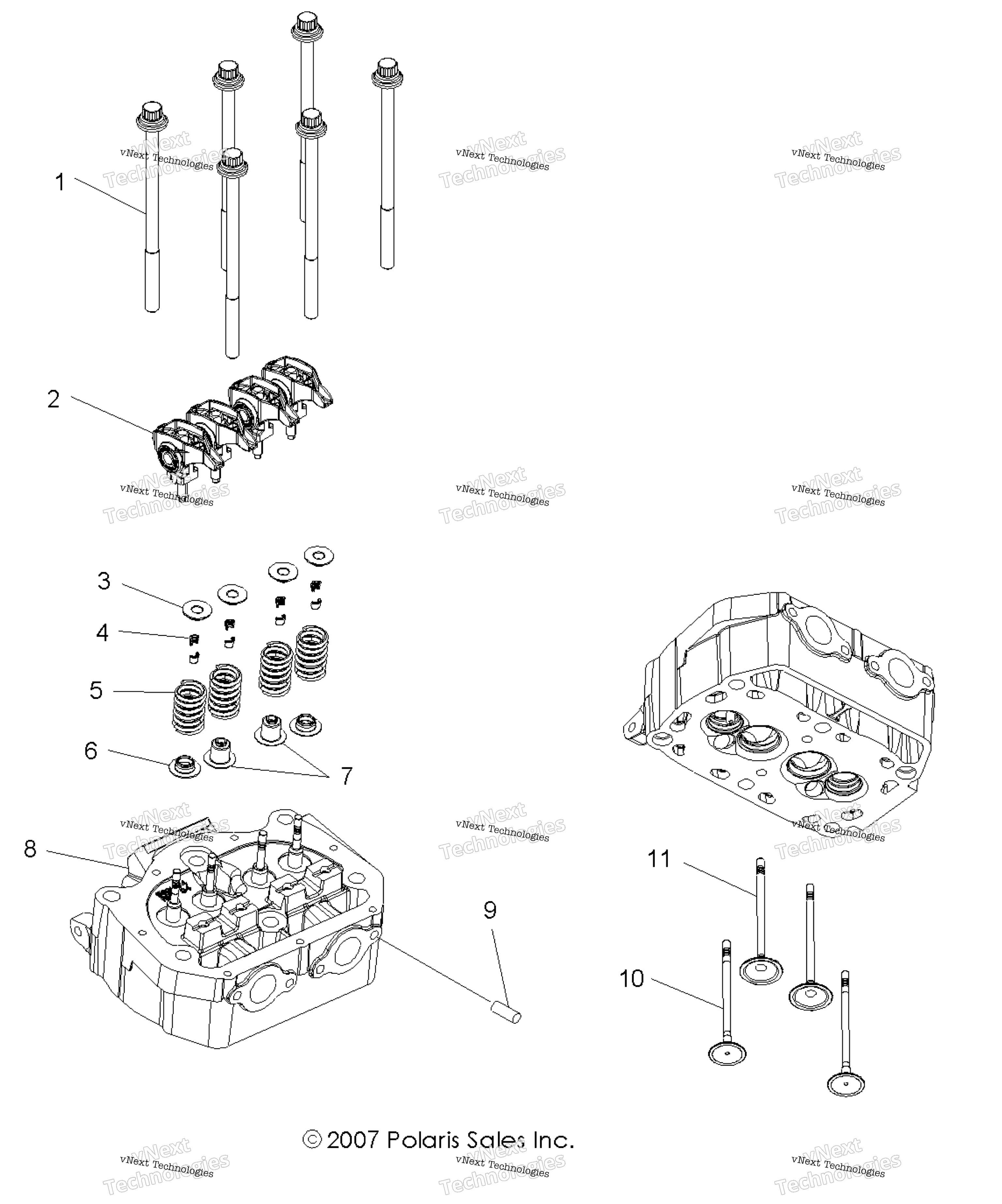 Двигатель, цилиндр Head & Valves All Options