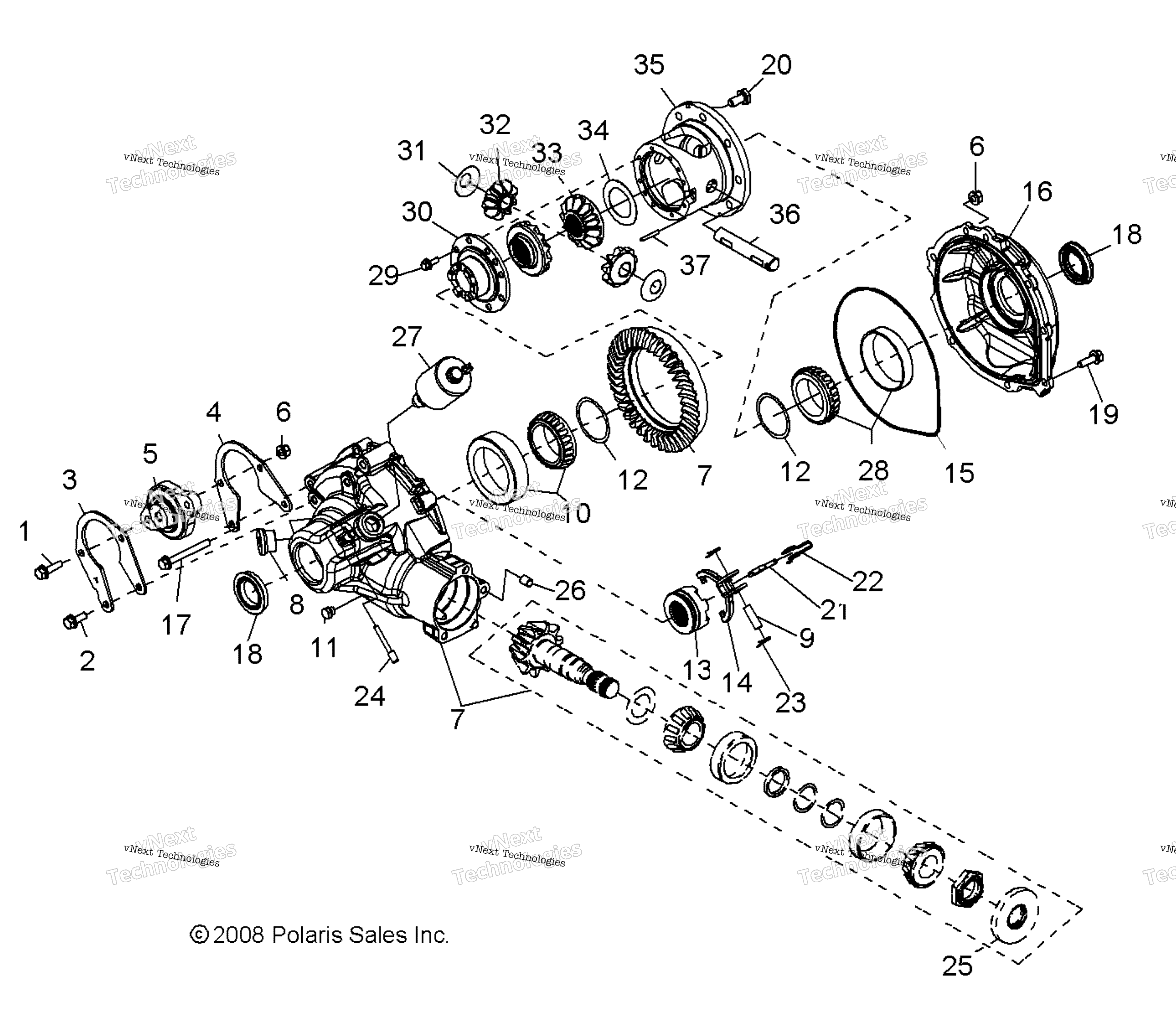 Привод Train, Gearcase, Differential, Internal Components