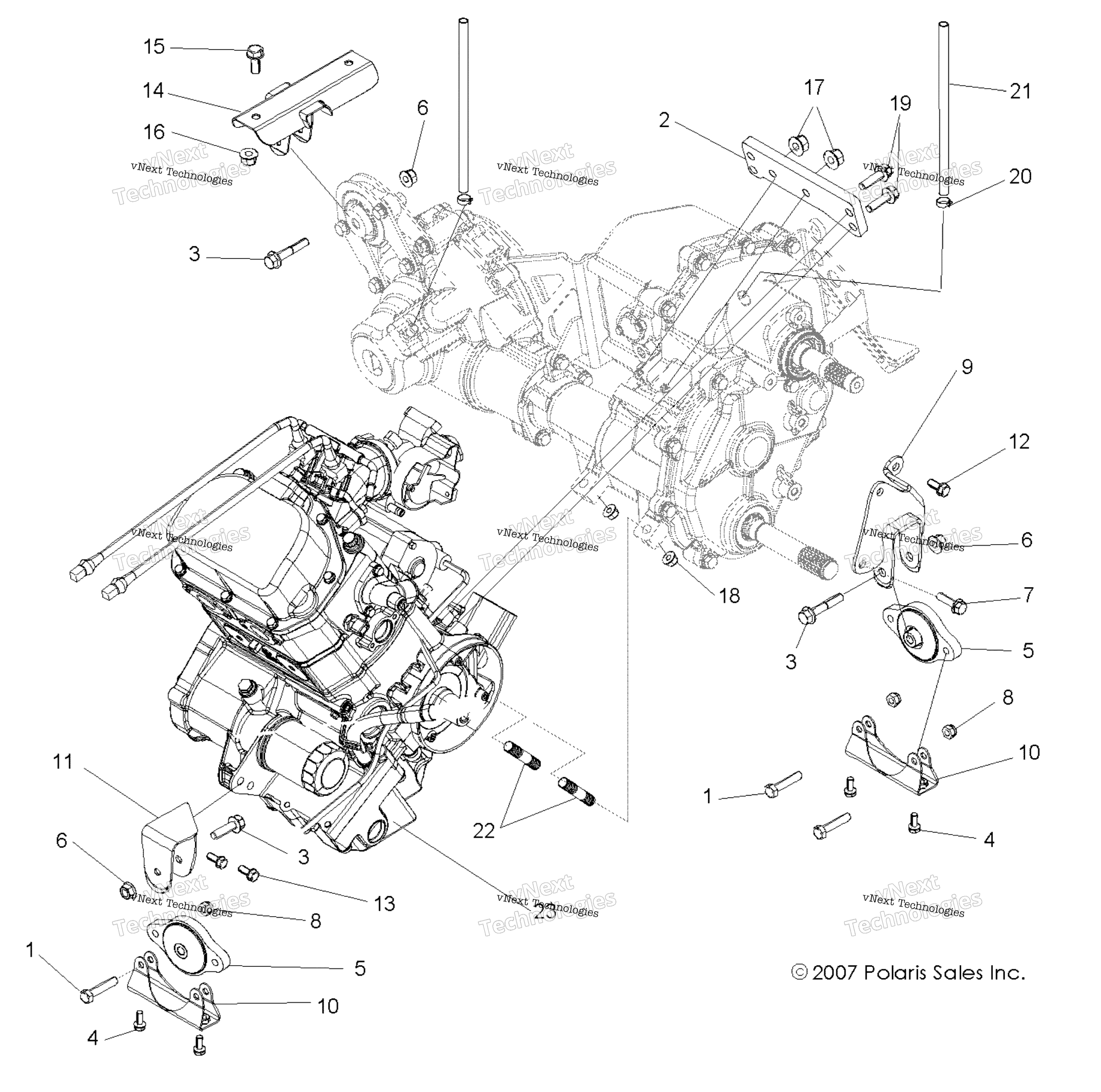 Engine, трансмиссия крепление