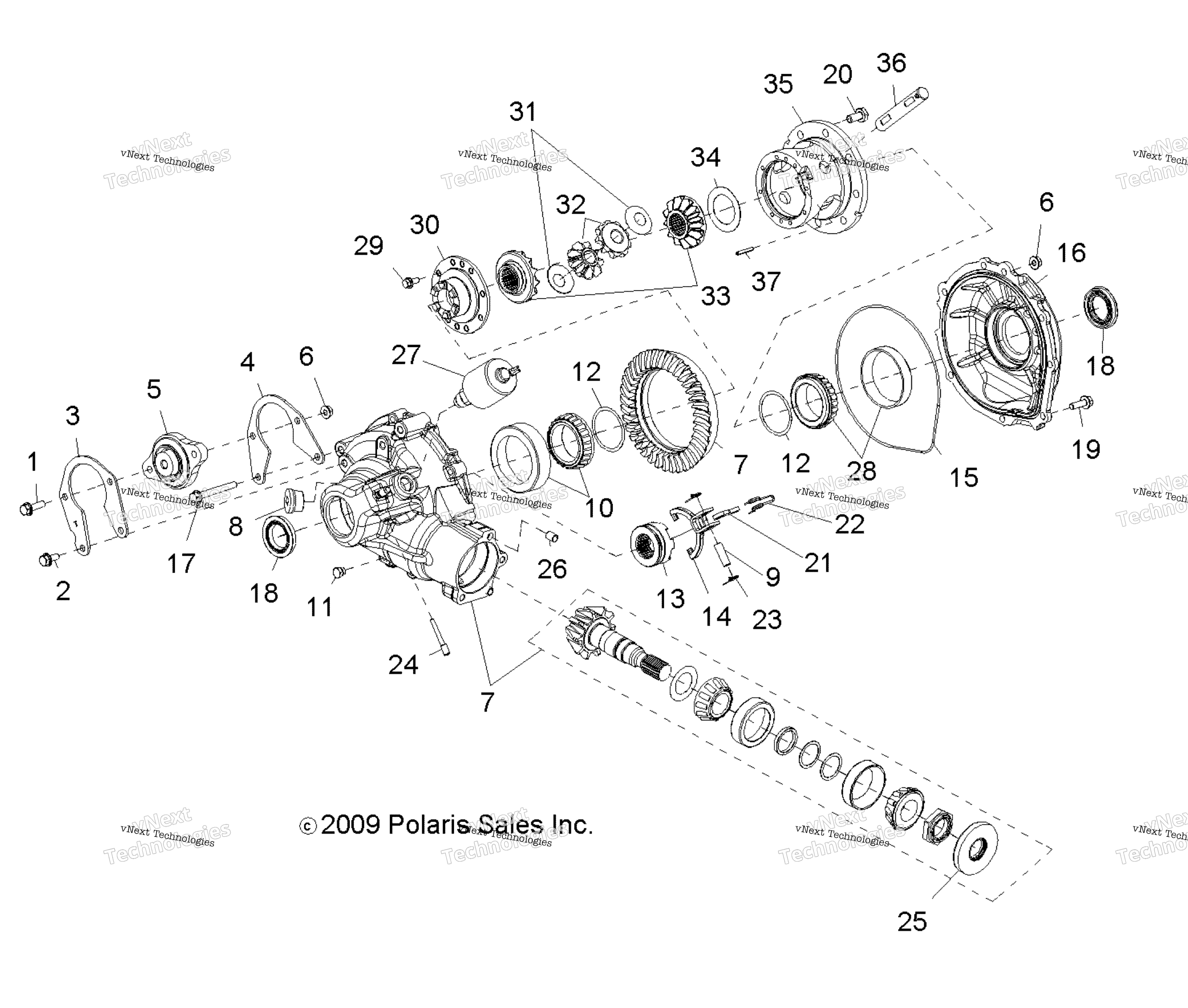 Привод Train, Gearcase, Differential, Internal Components