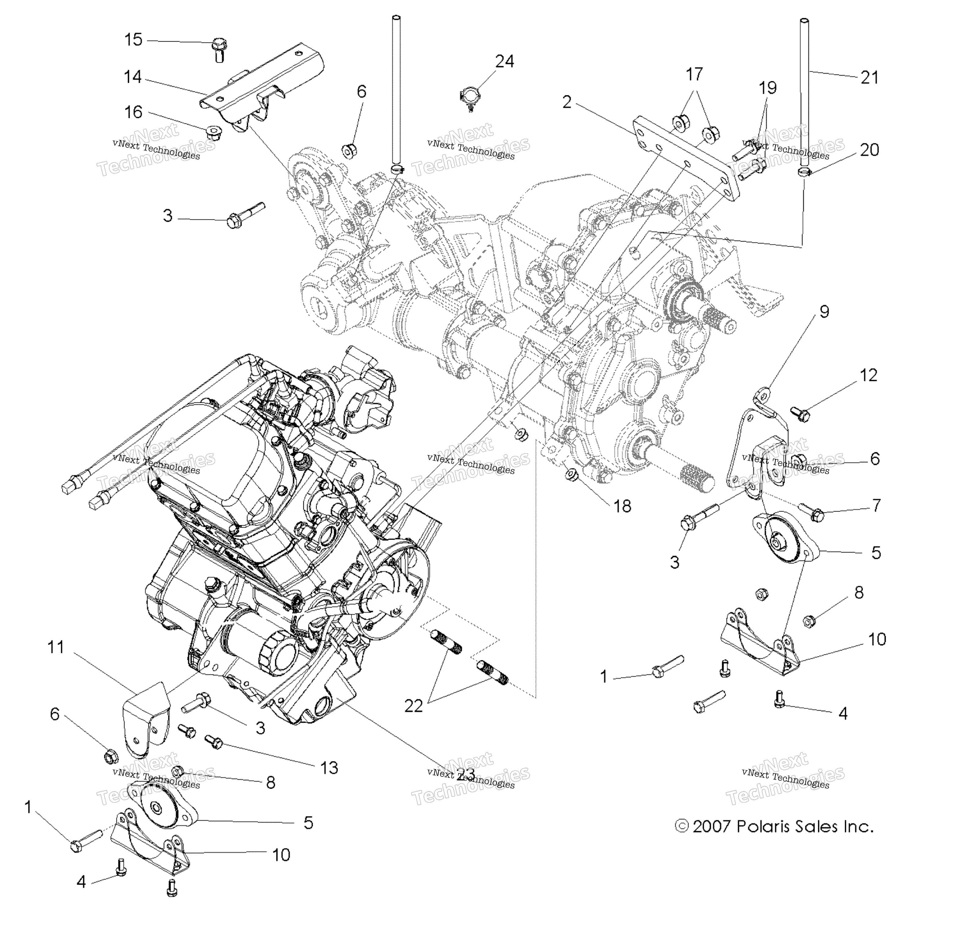 Engine, трансмиссия крепление