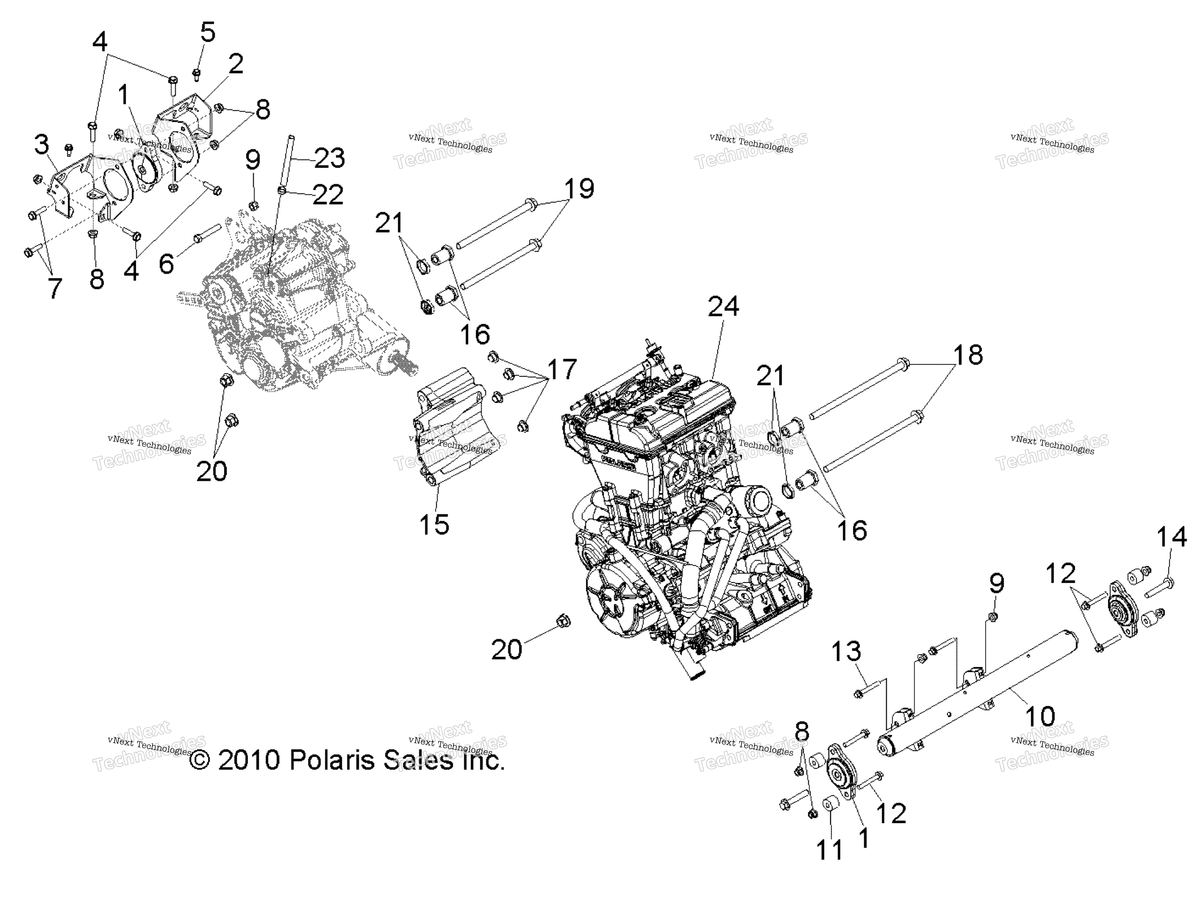 Engine, трансмиссия крепление