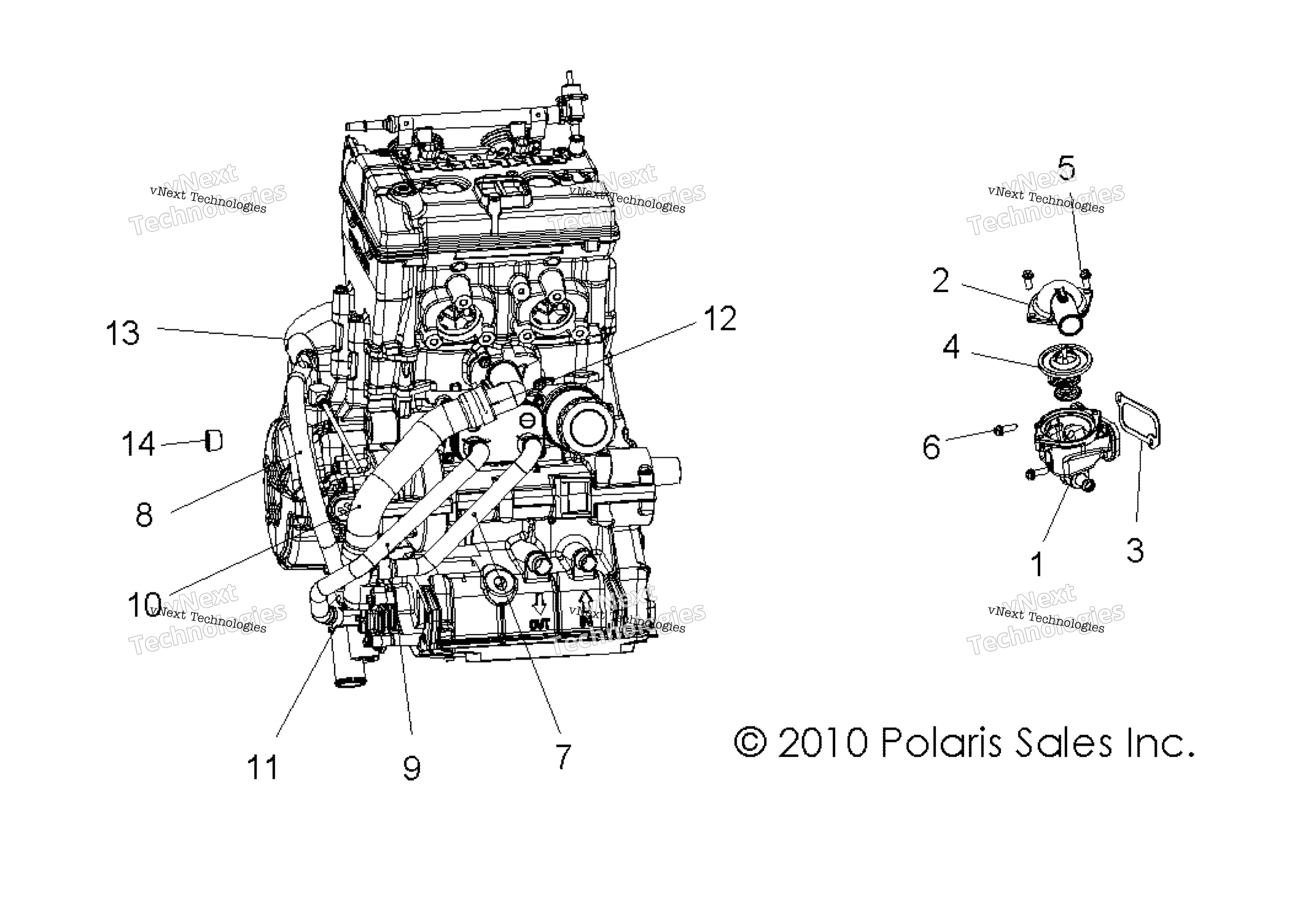 Engine, Cooling, Thermostat и Bypass