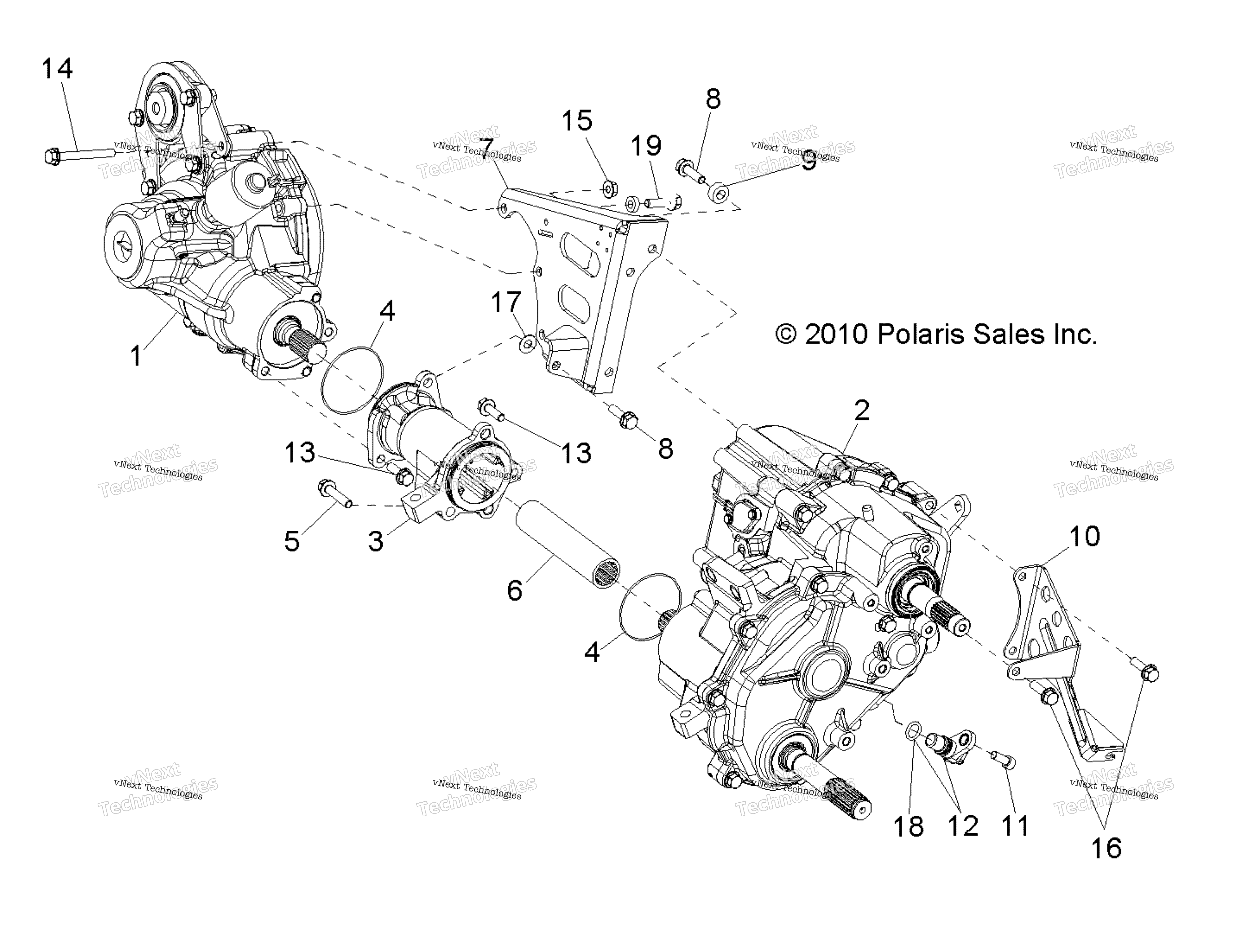 Привод Train, Gearcase, Differential Mounting