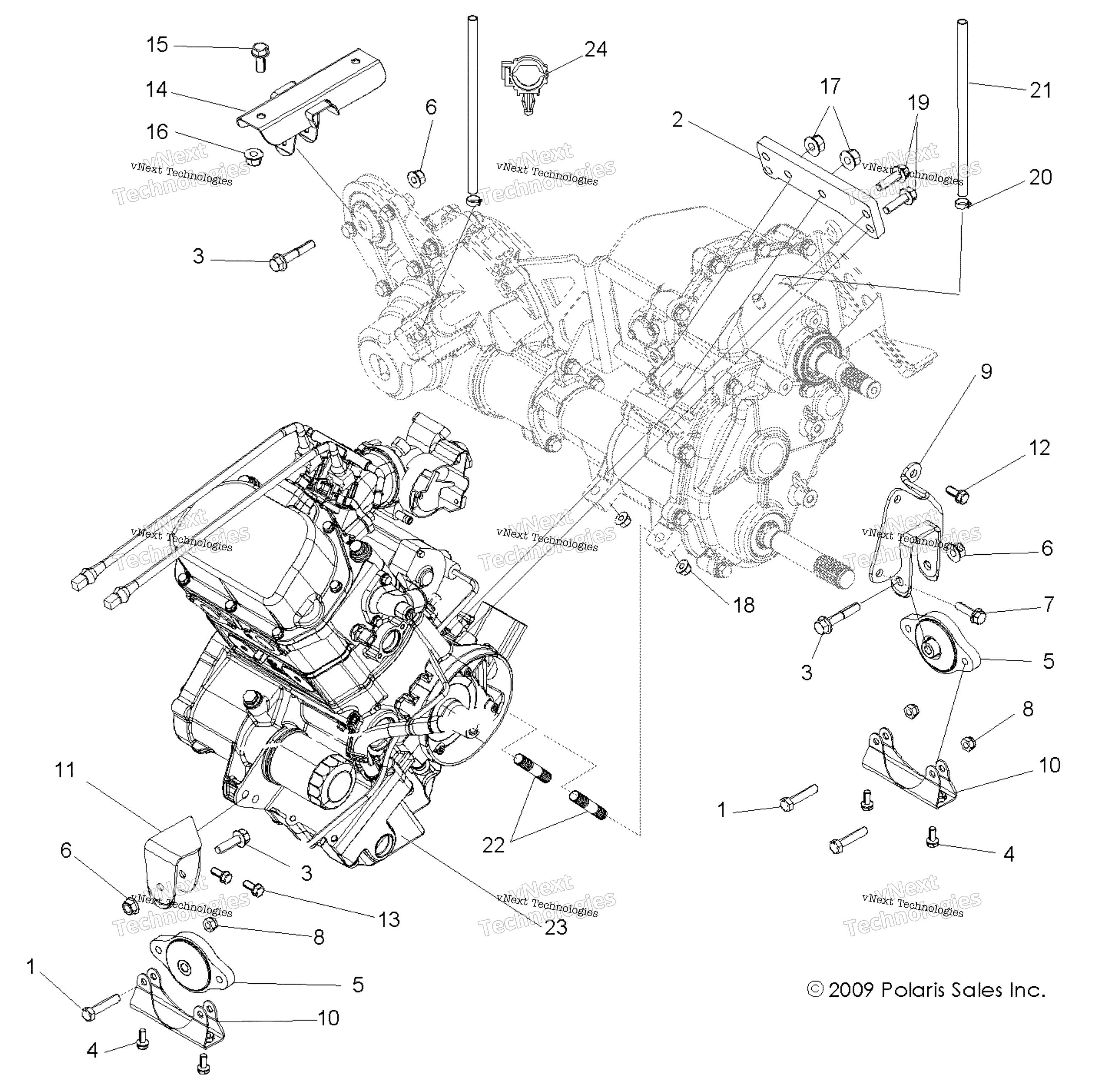 Engine, трансмиссия крепление
