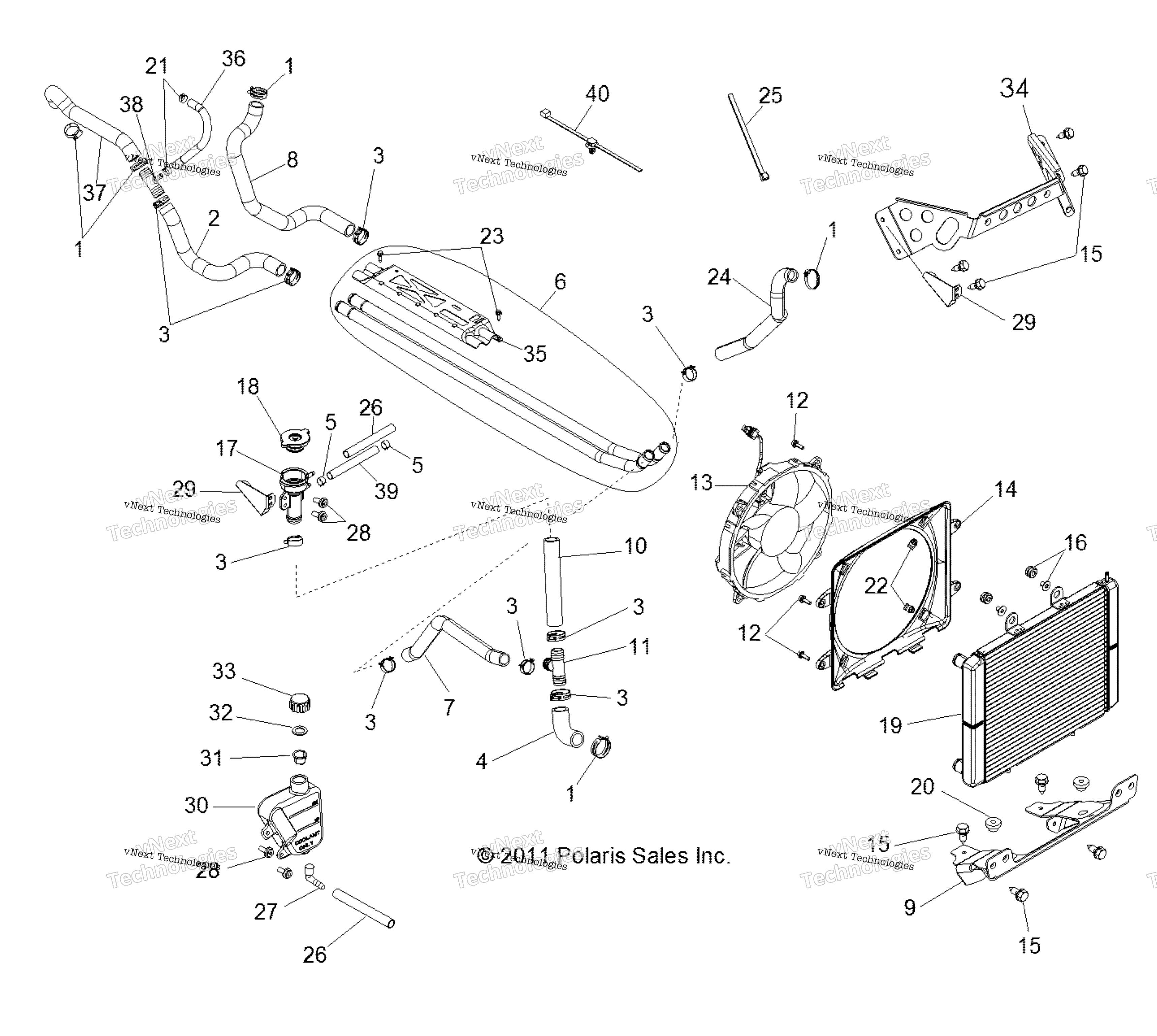 Двигатель, система охлаждения