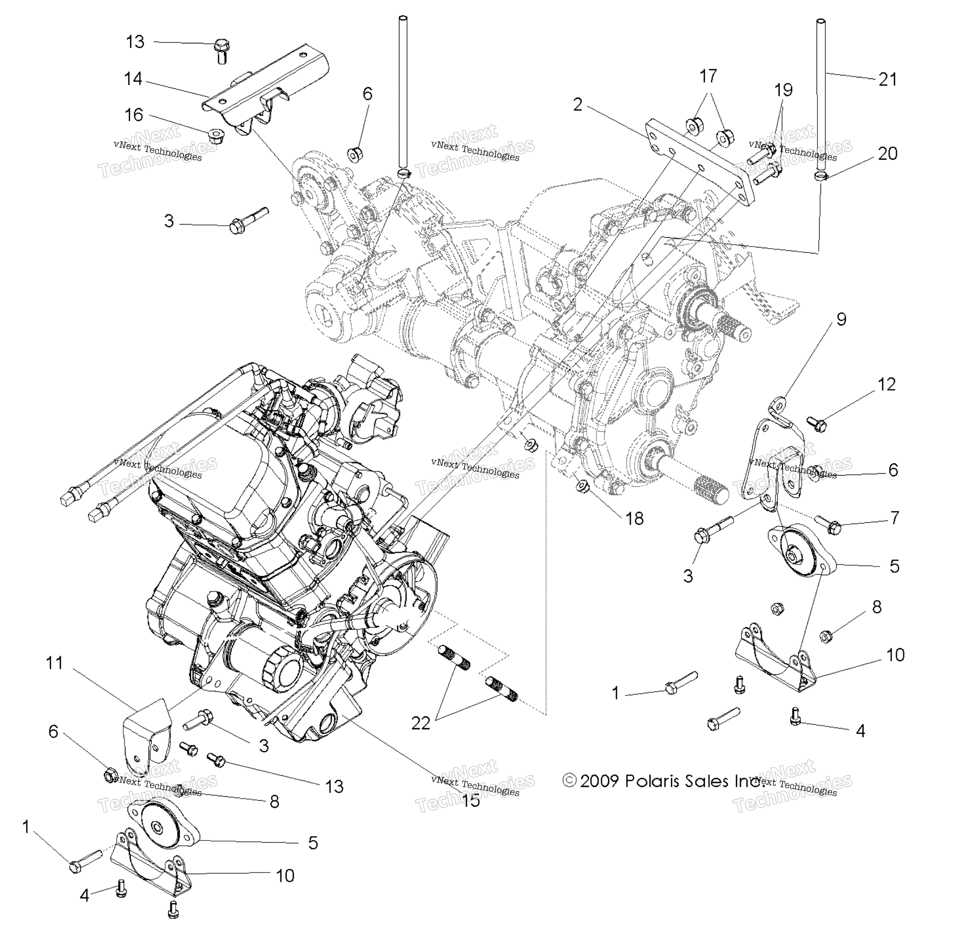 Engine, трансмиссия крепление