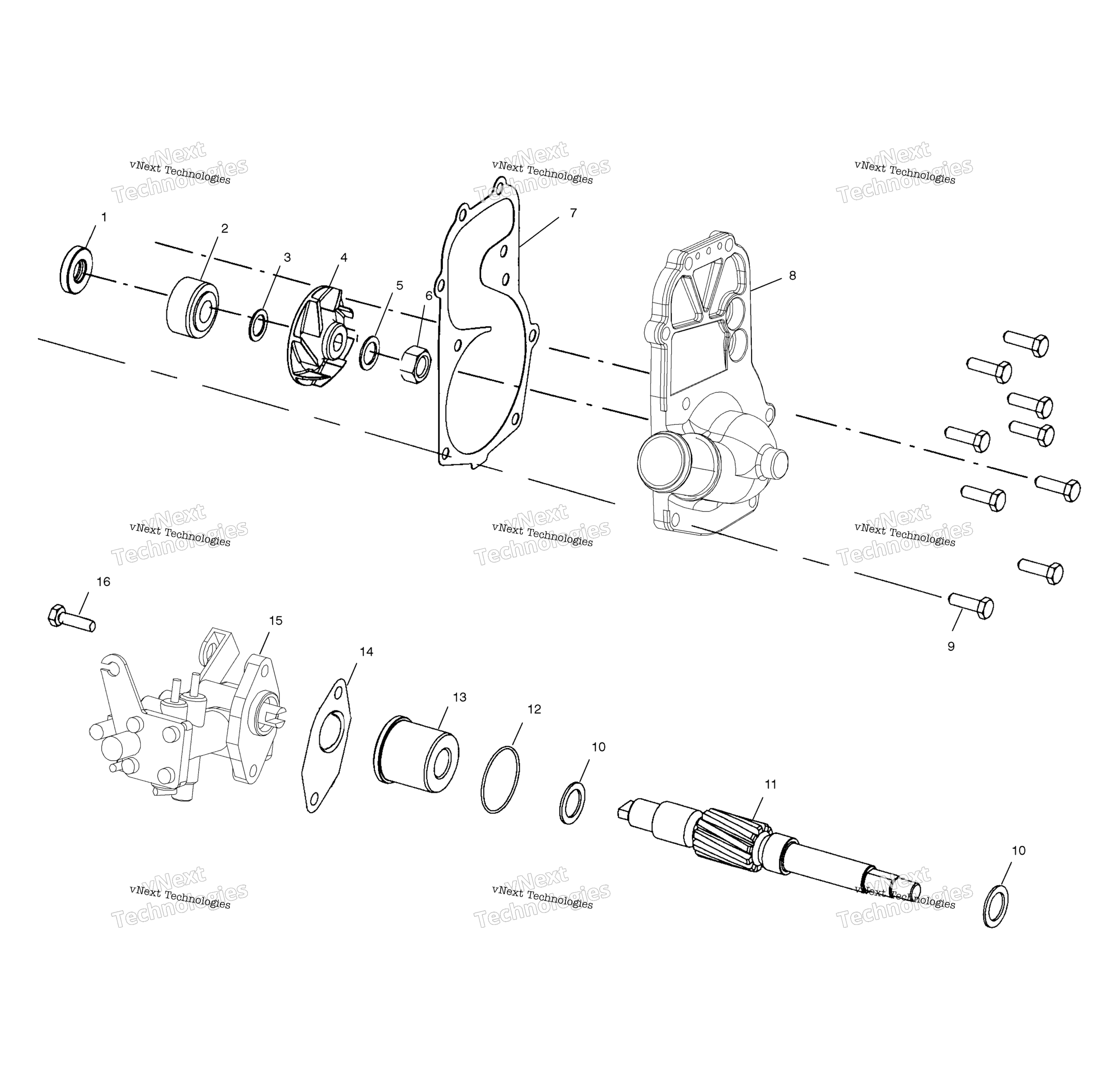 Система охлаждения Pump/Oil Pump S01np6es