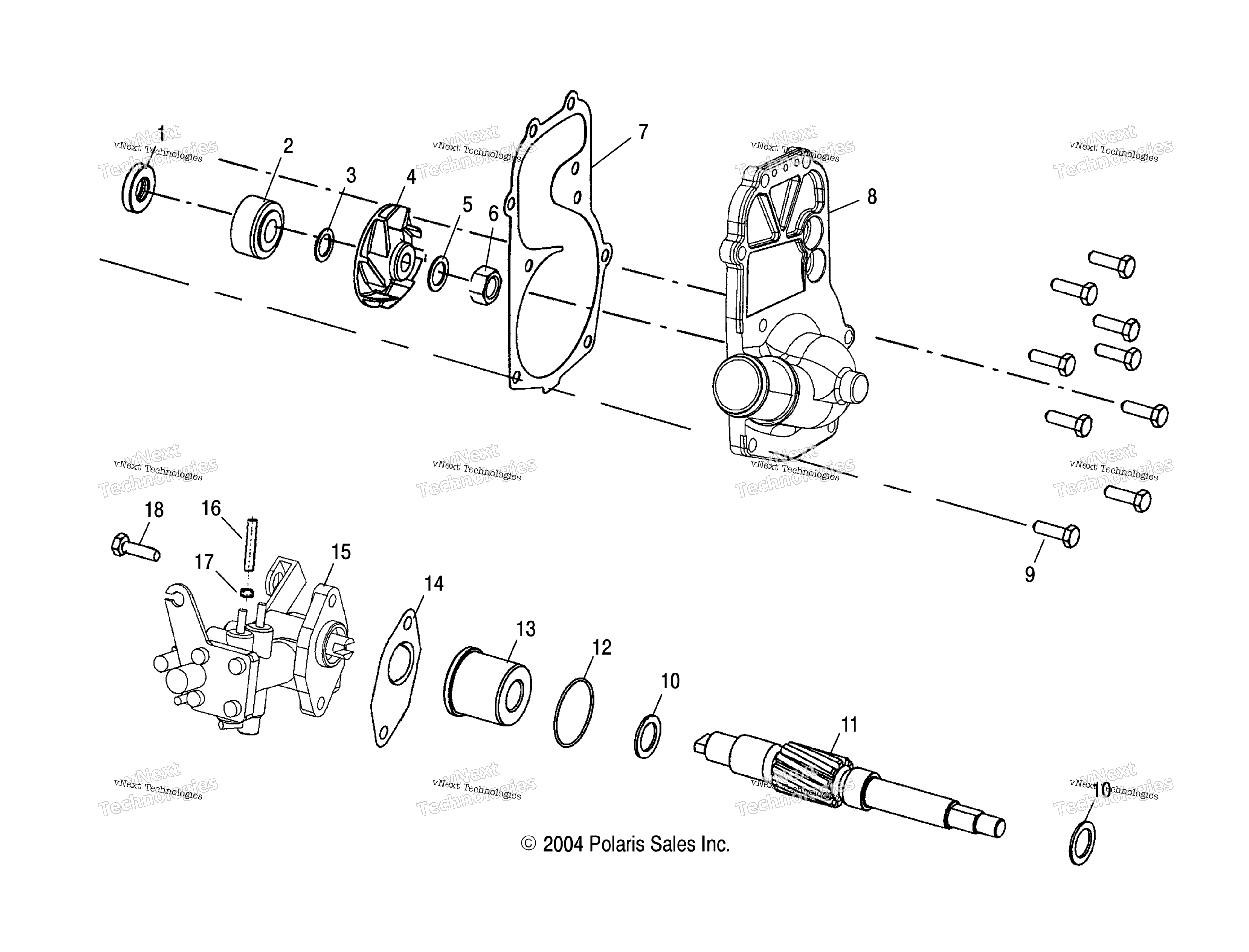 Система охлаждения Pump/Oil Pump S05np5cs/A/B/Np6es/A/B/Ne5cs/Ne6es/Na6es