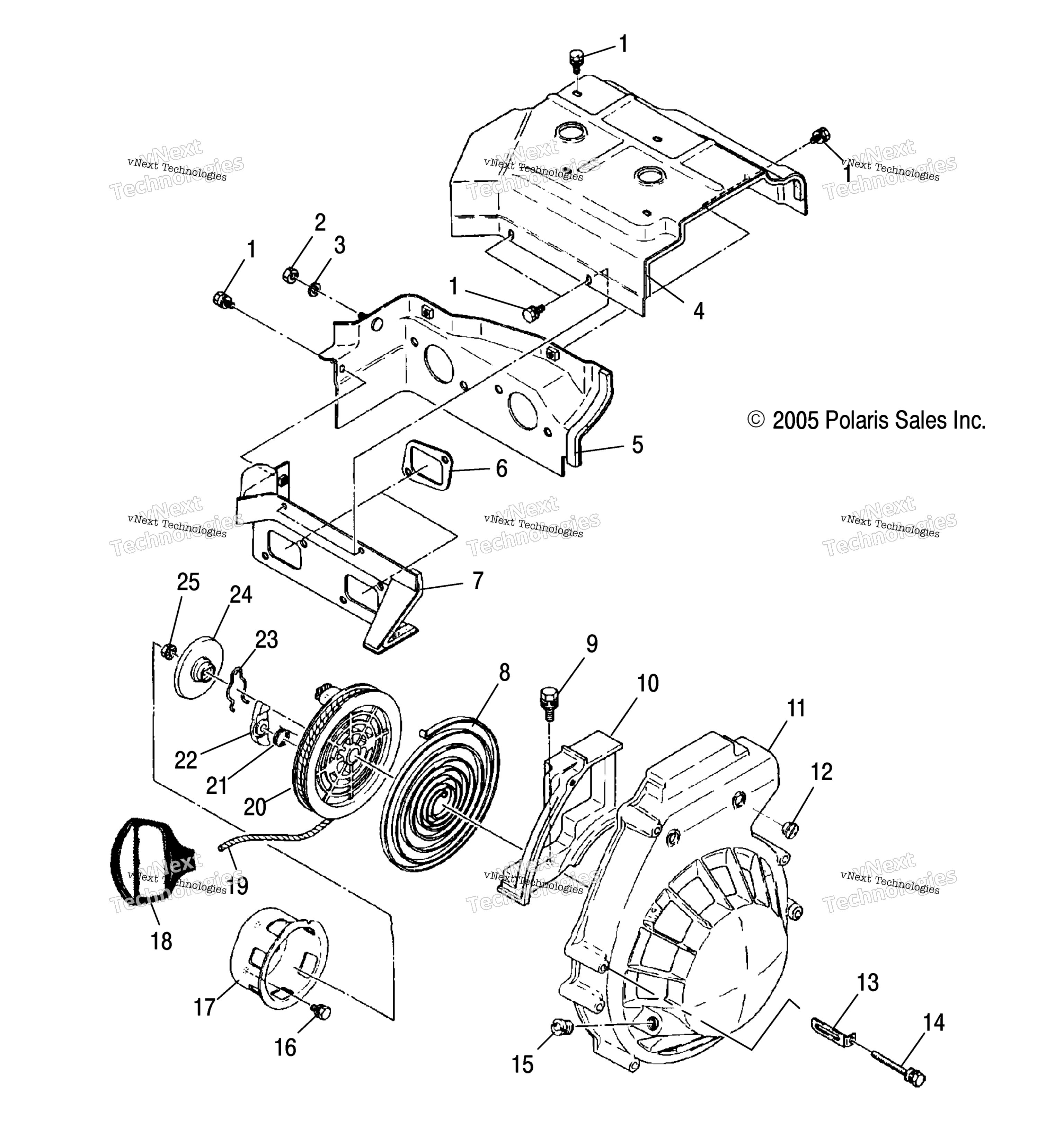 Двигатель Blower Housing & Recoil Starter