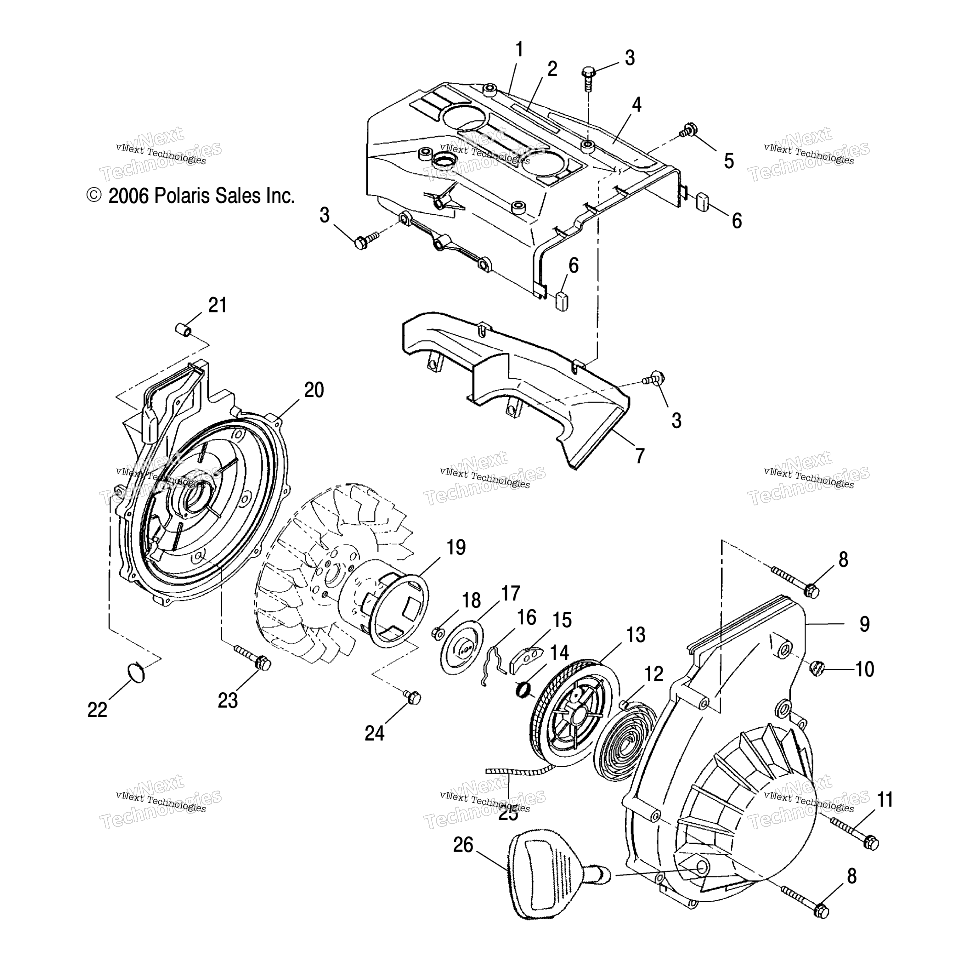 Двигатель Blower Housing & Recoil Starter