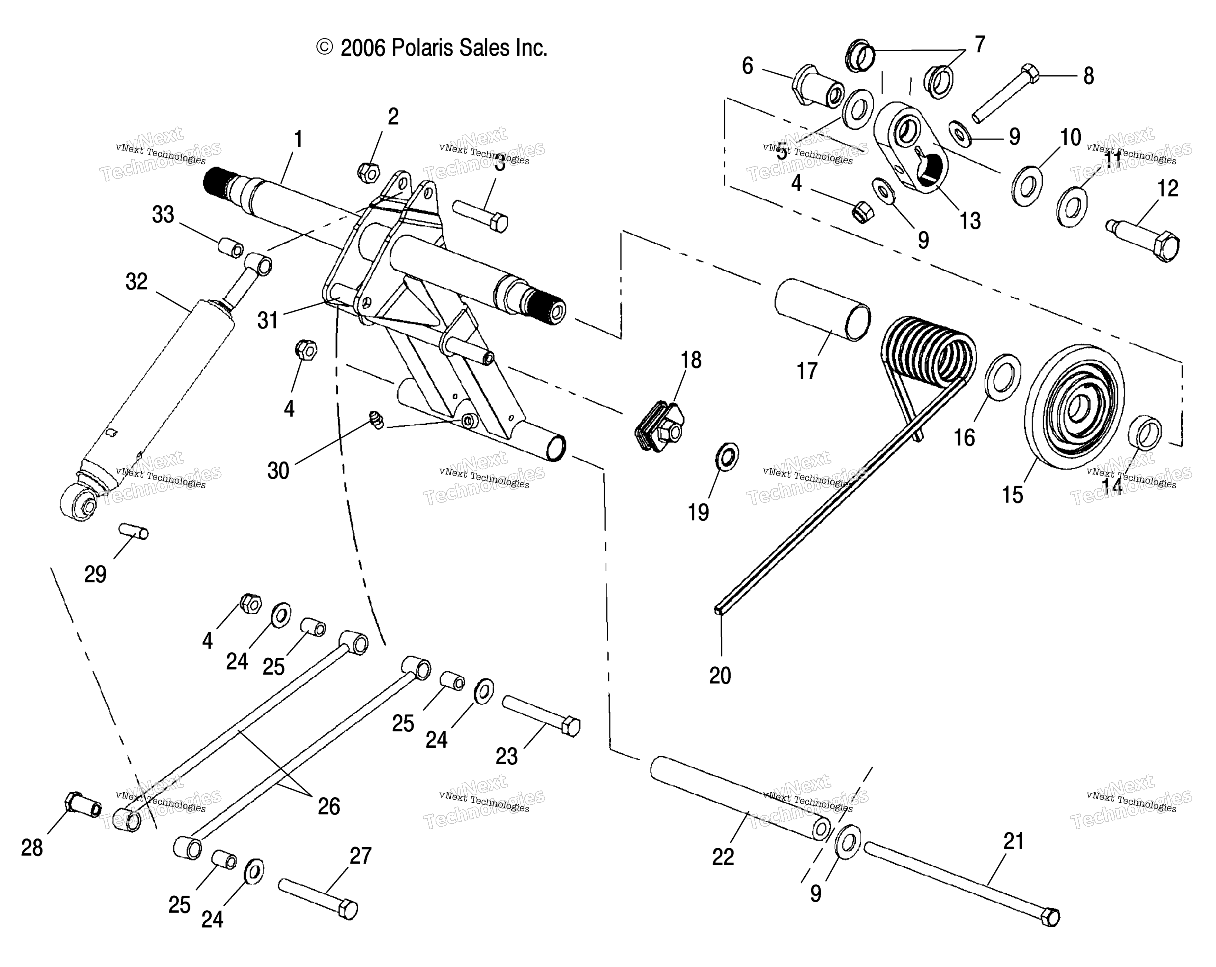 Suspension, Torque Arm, задний & Shock