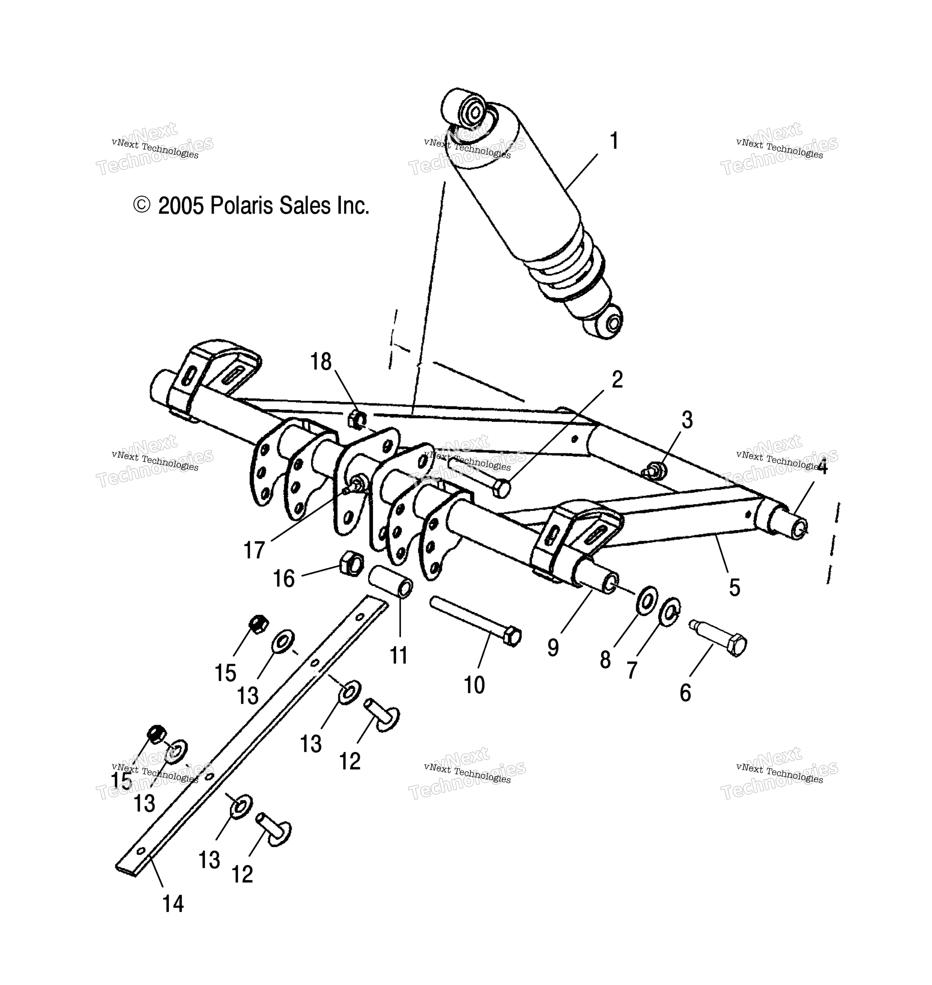 Suspension, Torque Arm, передний & Shock