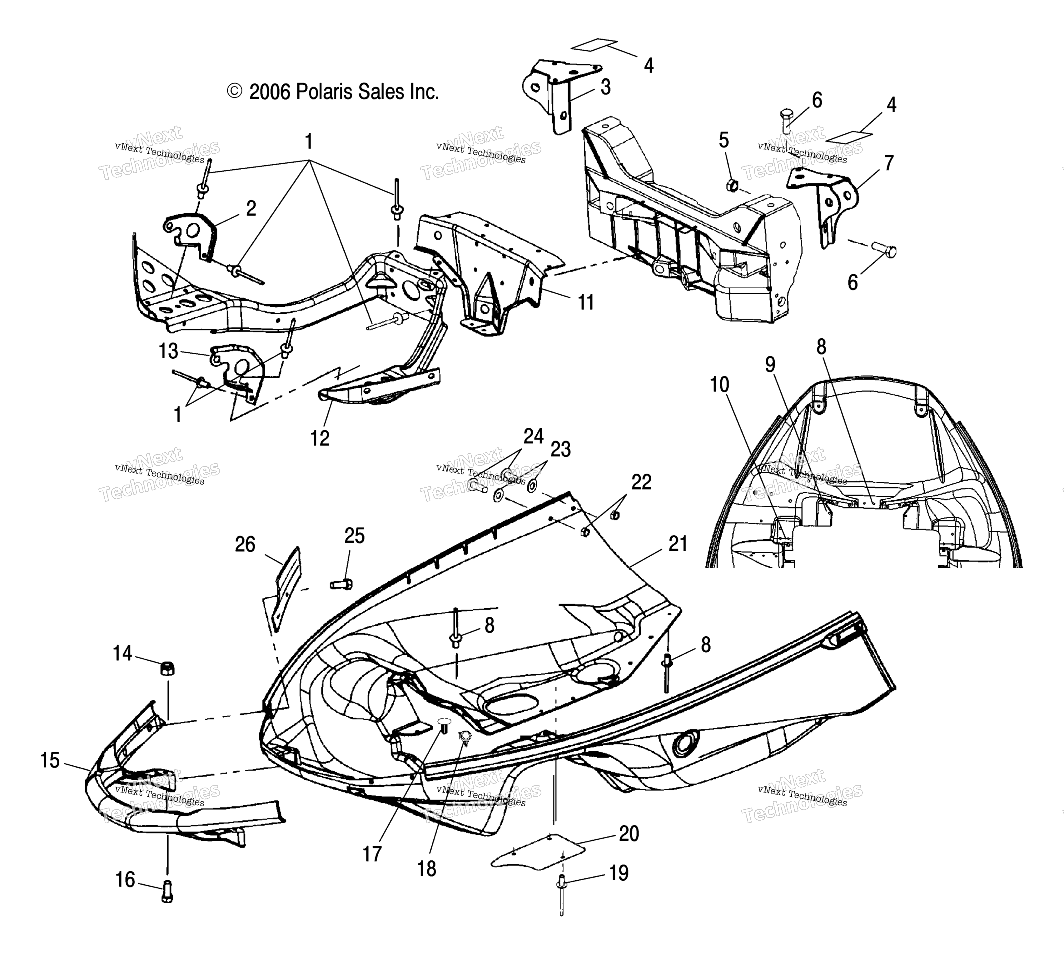 Body, Nosepan Asm. & передний Bumper