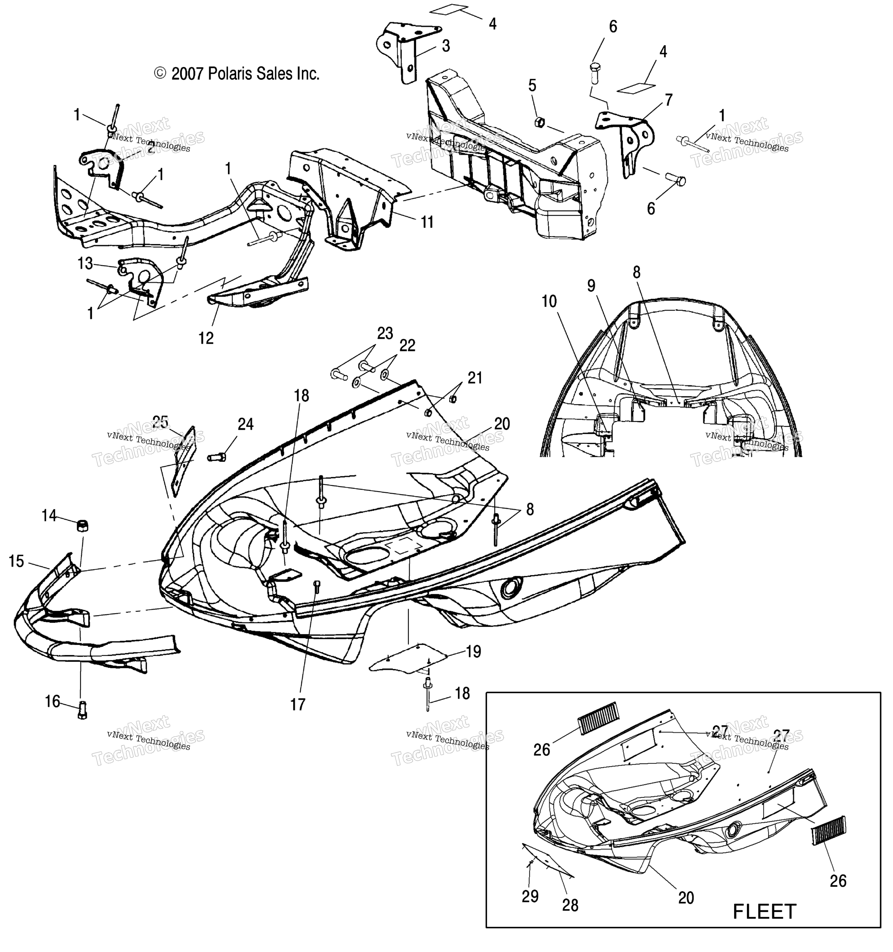 Body, Nosepan Asm. & передний Bumper