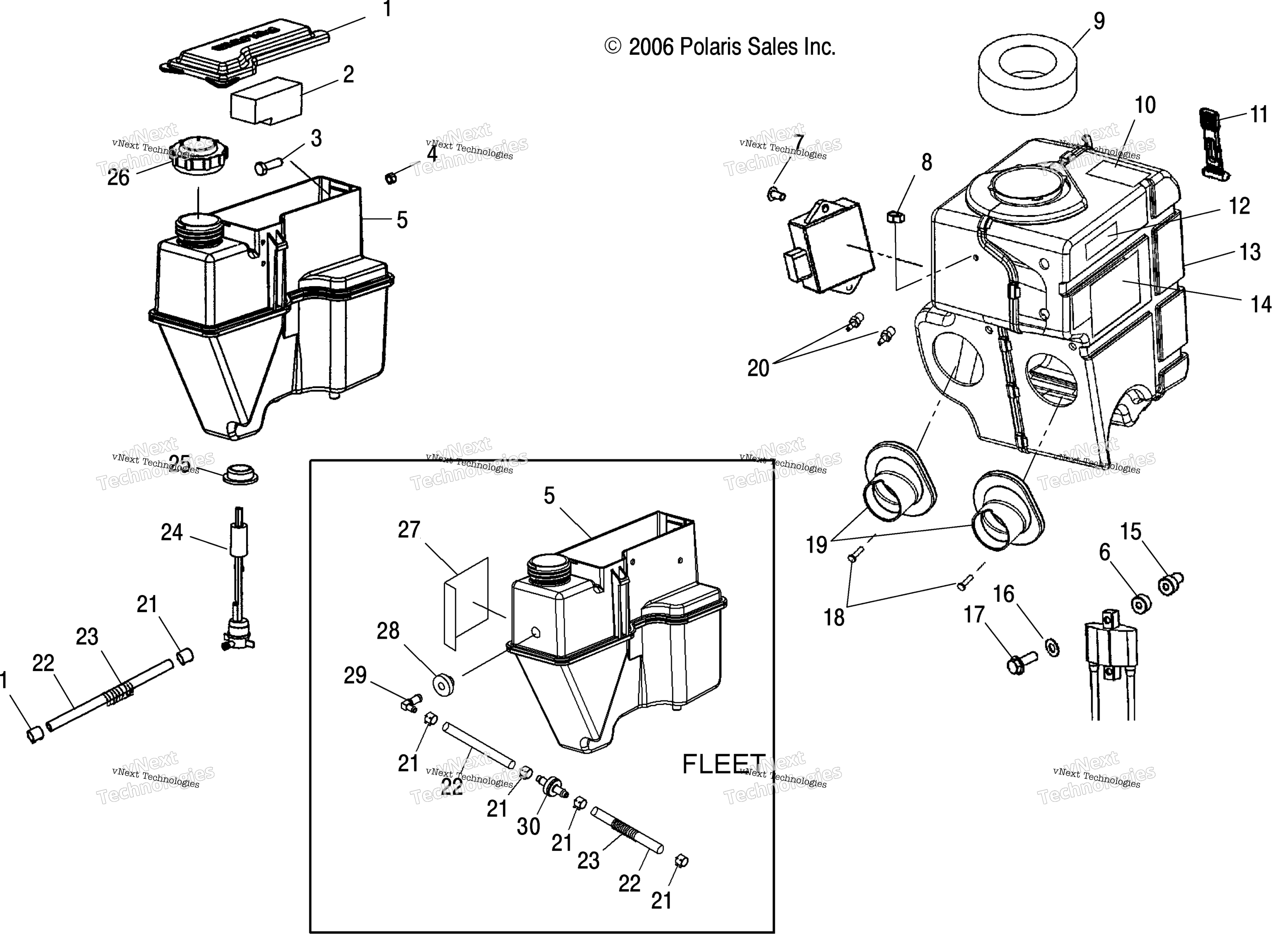 Engine, масляный бак & Airbox Asm