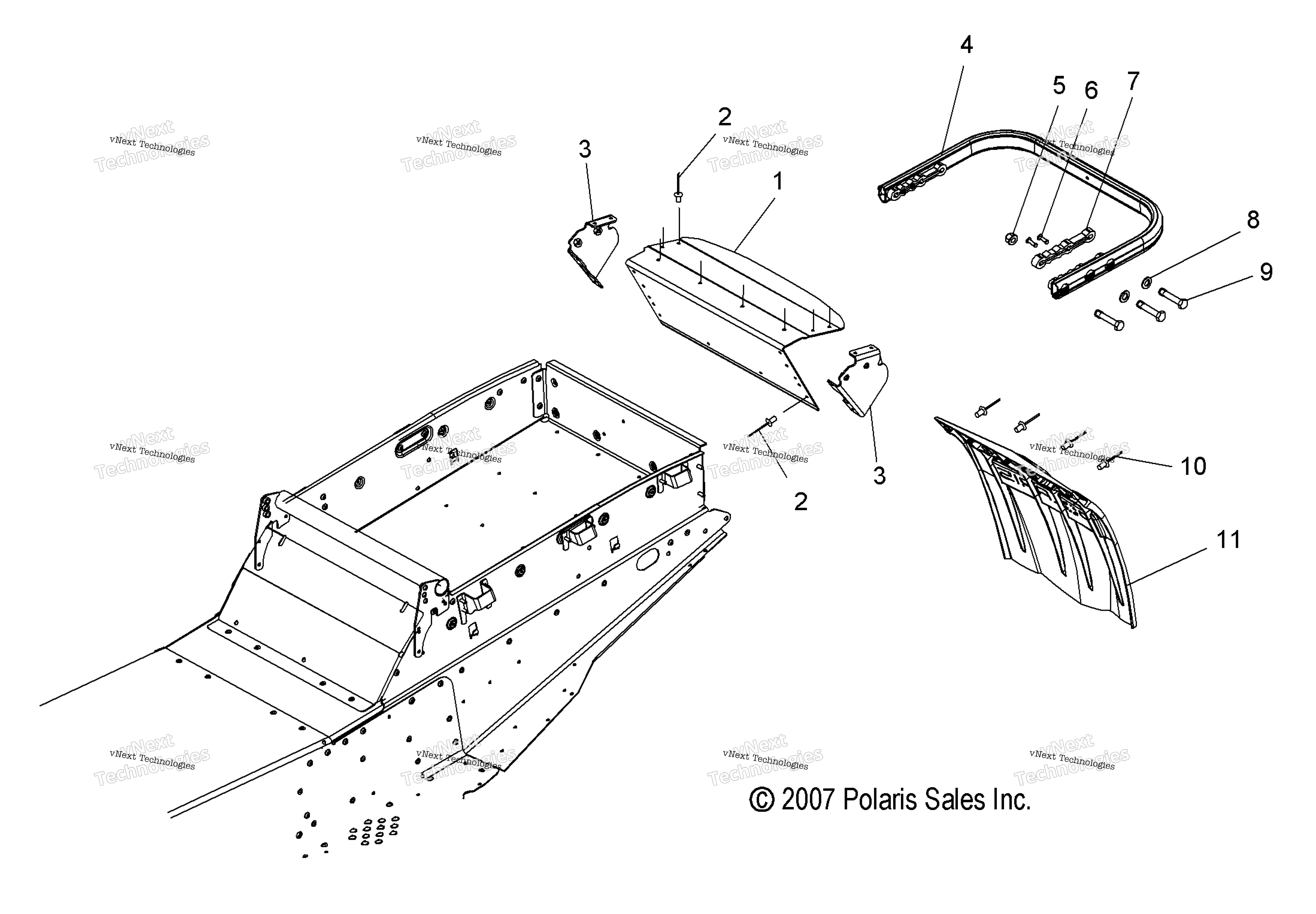 Chassis, задний Bumper, Hitch & Snow Flap