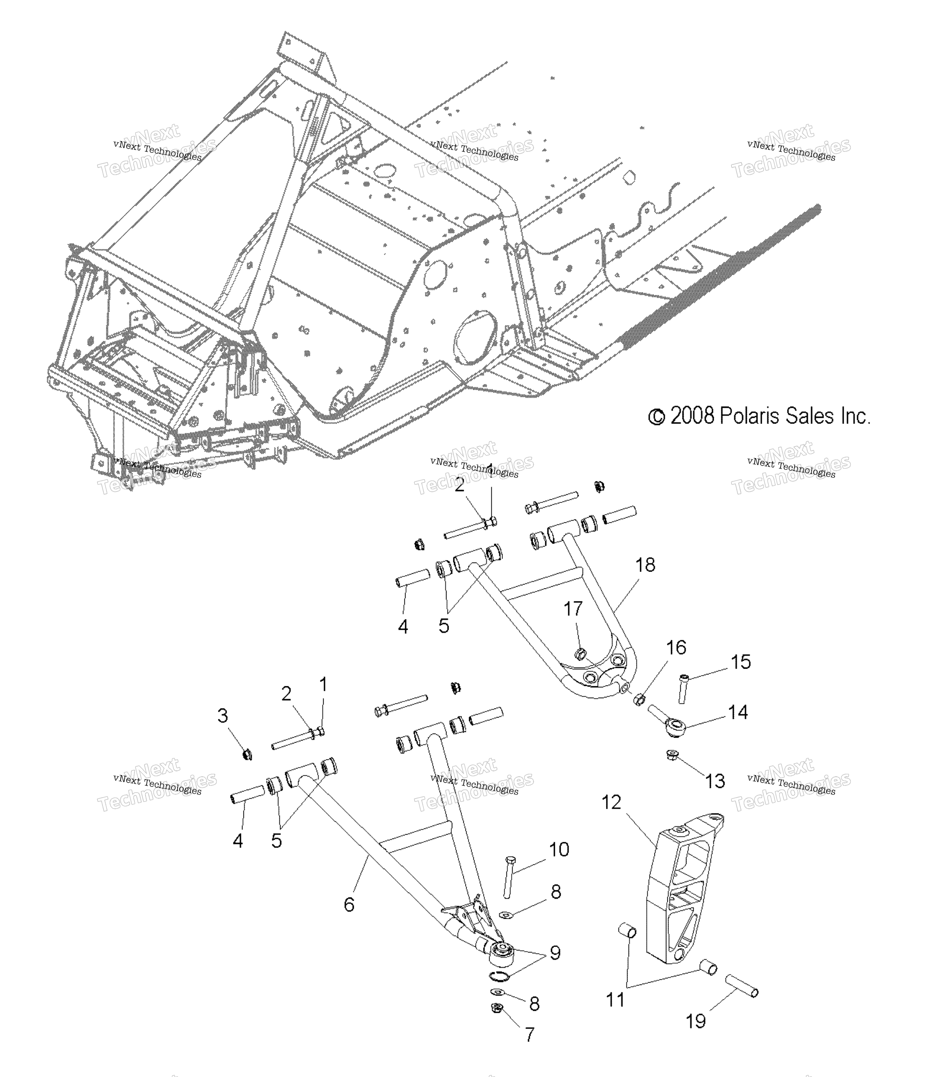 Suspension, Front, управление Arms & Spindle